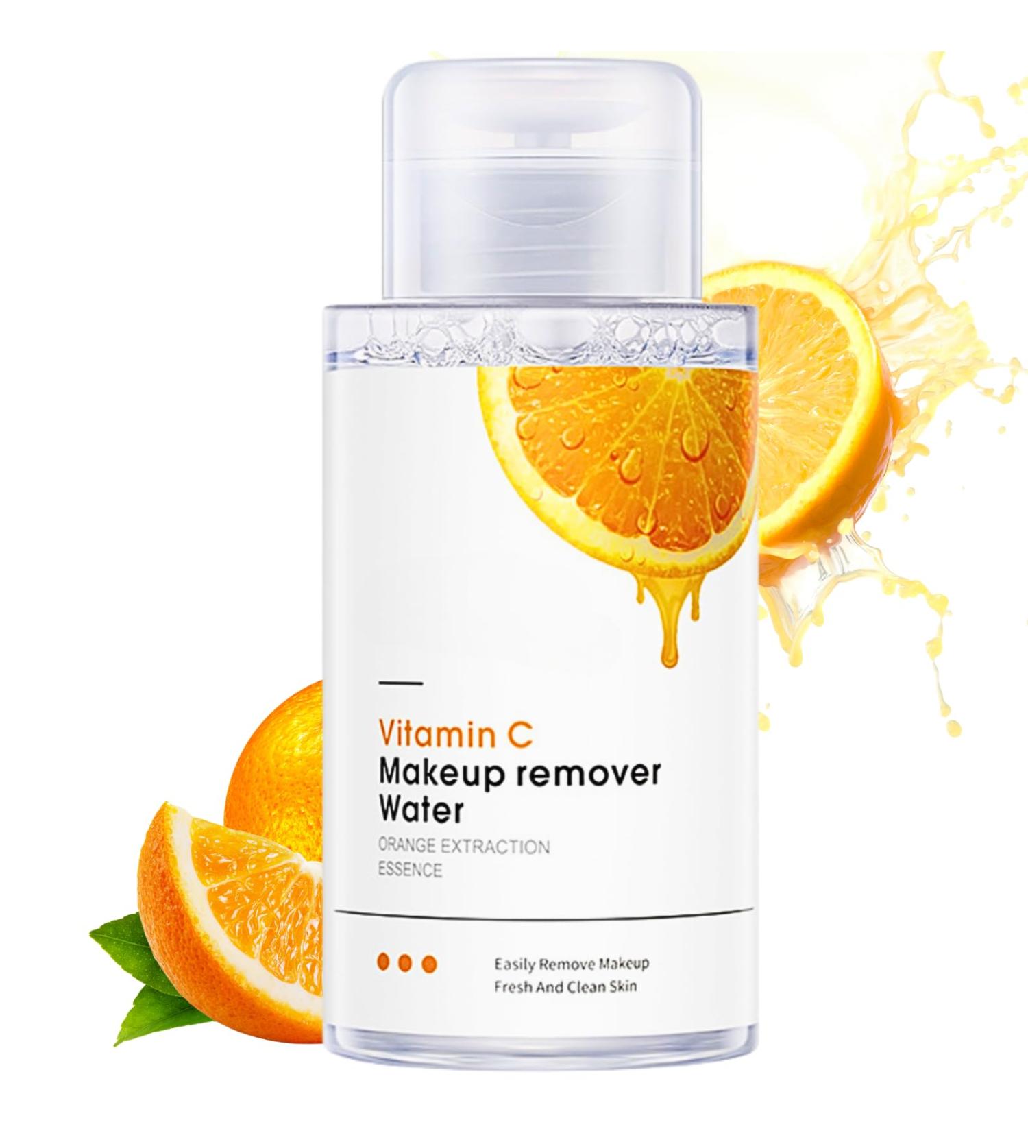 300ml Vitamin C Cleansing Water For Makeup Remover Makeup Remover with VC to Dissolve Oil and Make-Up in an Instant Vitamin C Face Wash Mascara Remover Gentle Skin Cleanser for Face Eyes and Lips - Buy Online on SooperMarket.com
