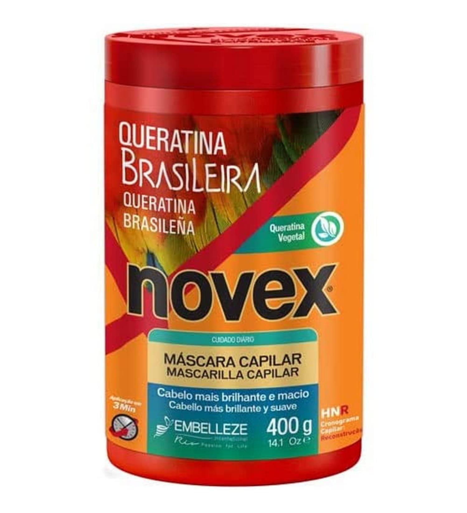 NOVEX Brazilian Keratin Hair Mask  14 Oz - Reconstructive Keratin  Frizz control & Damage Repair Floral 14 Ounce (Pack of 1)