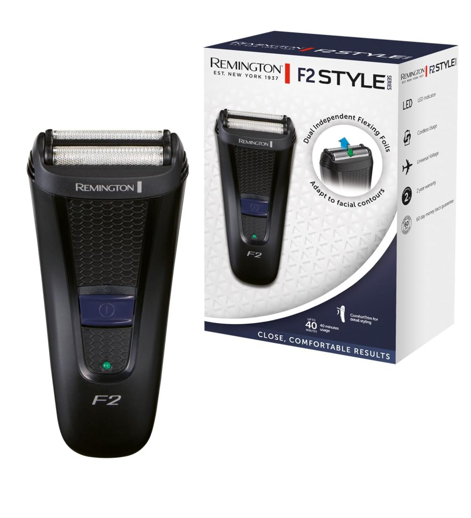 Remington F2 Men's Electric Shaver - Pop-Up Trimmer, Washable, LED Display - Foil Shaver F2002 Blue - Buy Online on SooperMarket.com