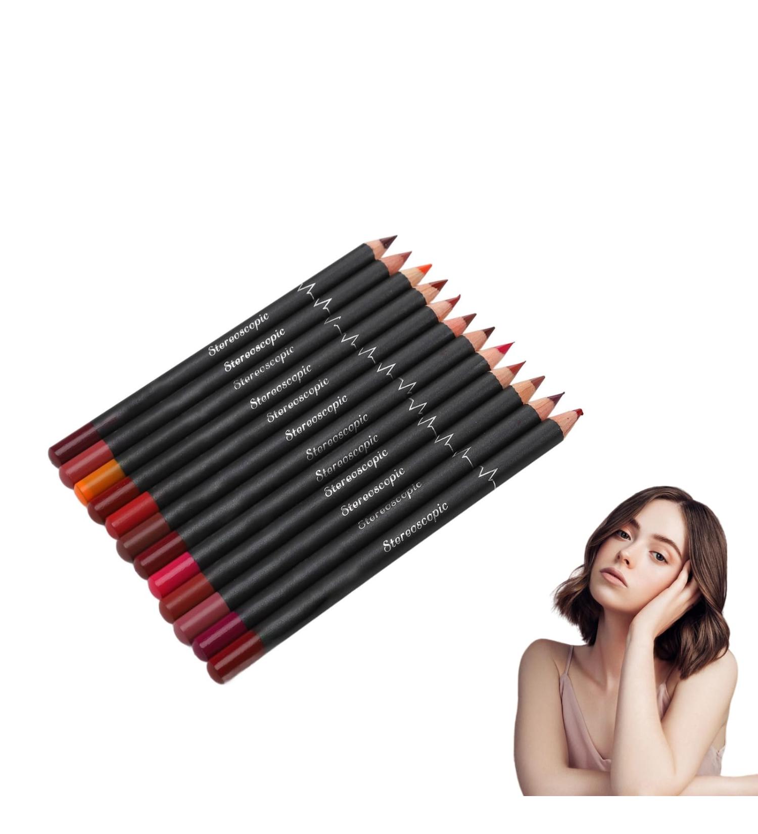 12Pcs Lip Liner Set Lip Liners Lipliner Set Lip Liner Pencil Lip Liner Contour Pencil Matte Lipstick Makeup Tool Set Long Lasting Lip Liners - Buy Online on SooperMarket.com