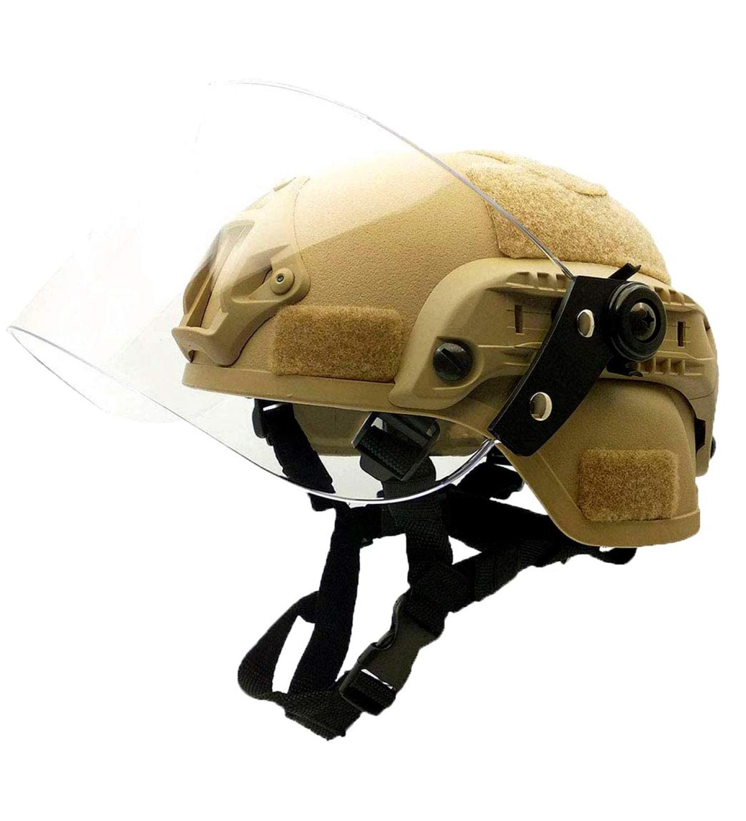 Airsoft Tactical MICH2000 Helmet with Visor Face Protection in TAN - Shop Now! - Buy Online on SooperMarket.com