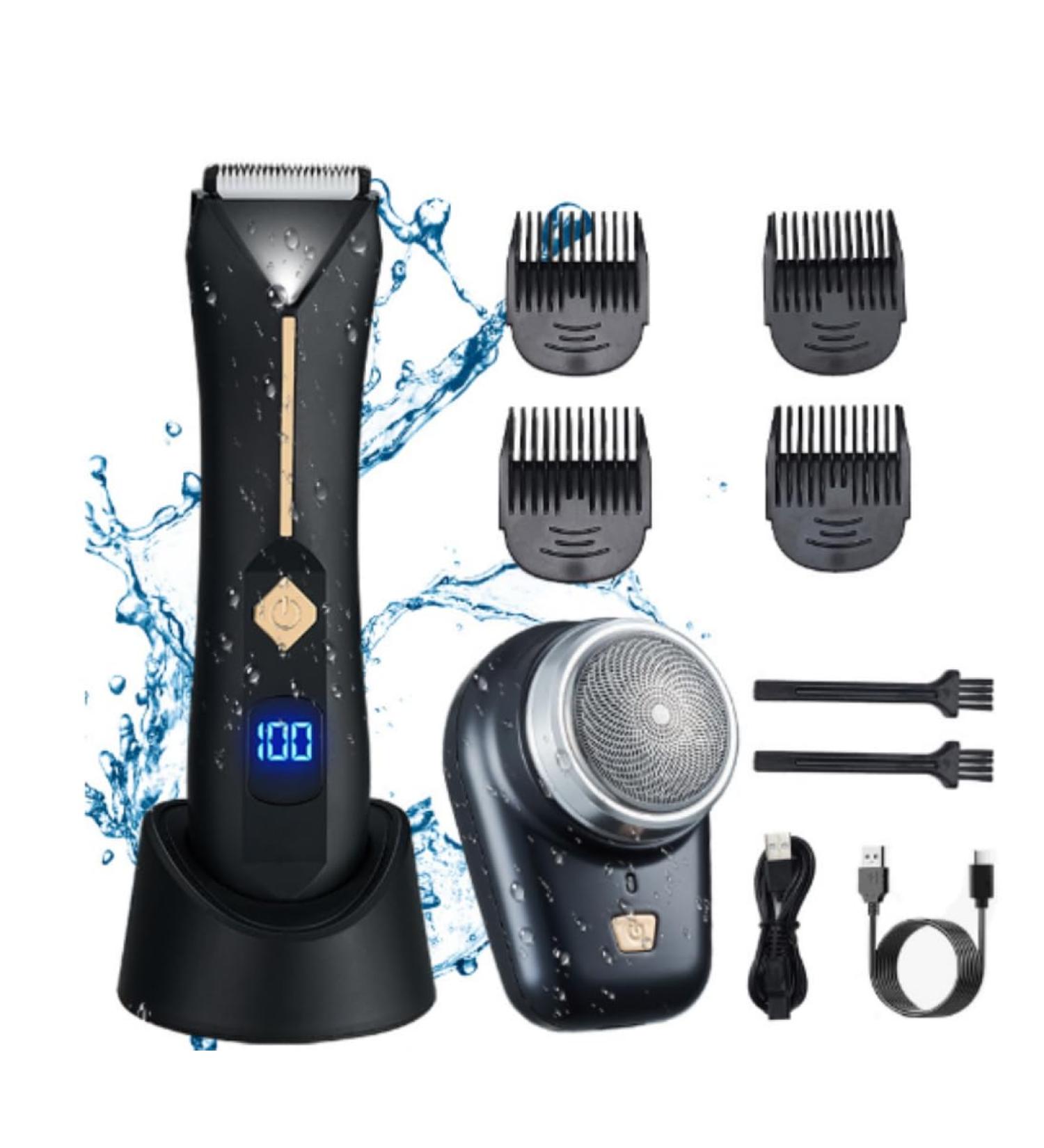 HWTONG Cordless Body Hair Trimmer for Men(Black)