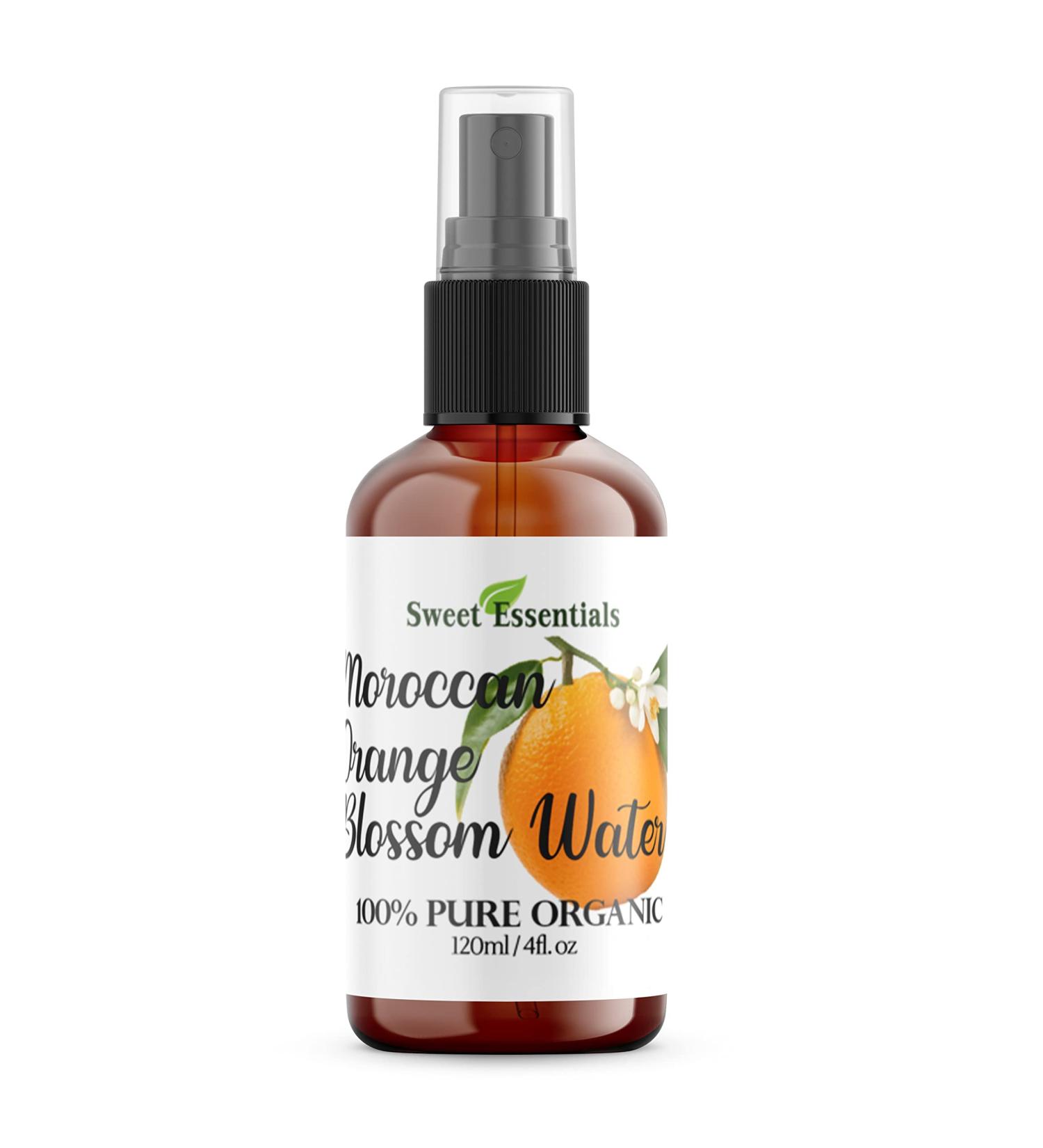 Organic Moroccan Orange Blossom Water - 4oz Glass Bottle | 100% Pure Neroli Water | Hydrating & Rejuvenating | Imported from Morocco - Buy Online on SooperMarket.com
