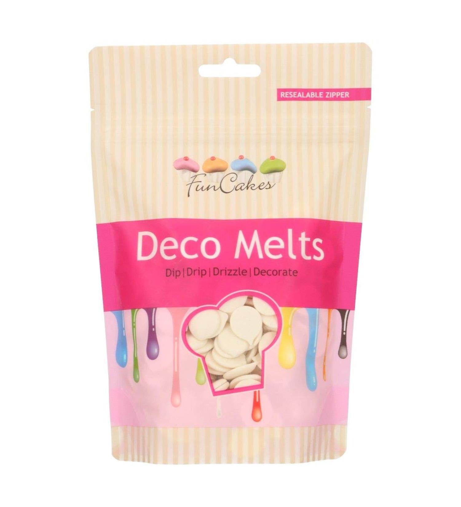 FunCakes Deco Melts Extreme White - Melt in Microwave and Pour in Every Shape Make Candy Drip Cakes Lollipops and Decorate Cakes Cookies and Cupcakes AZO Free 250 g