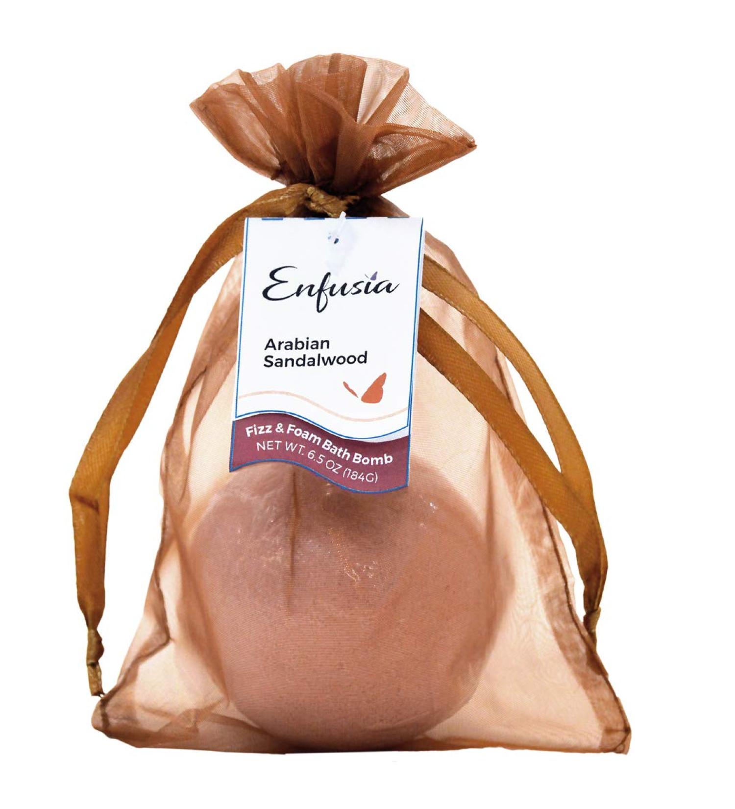 Enfusia Fizz & Foam Bath Bomb Light Brown Arabian Sandalwood 6.5 Oz