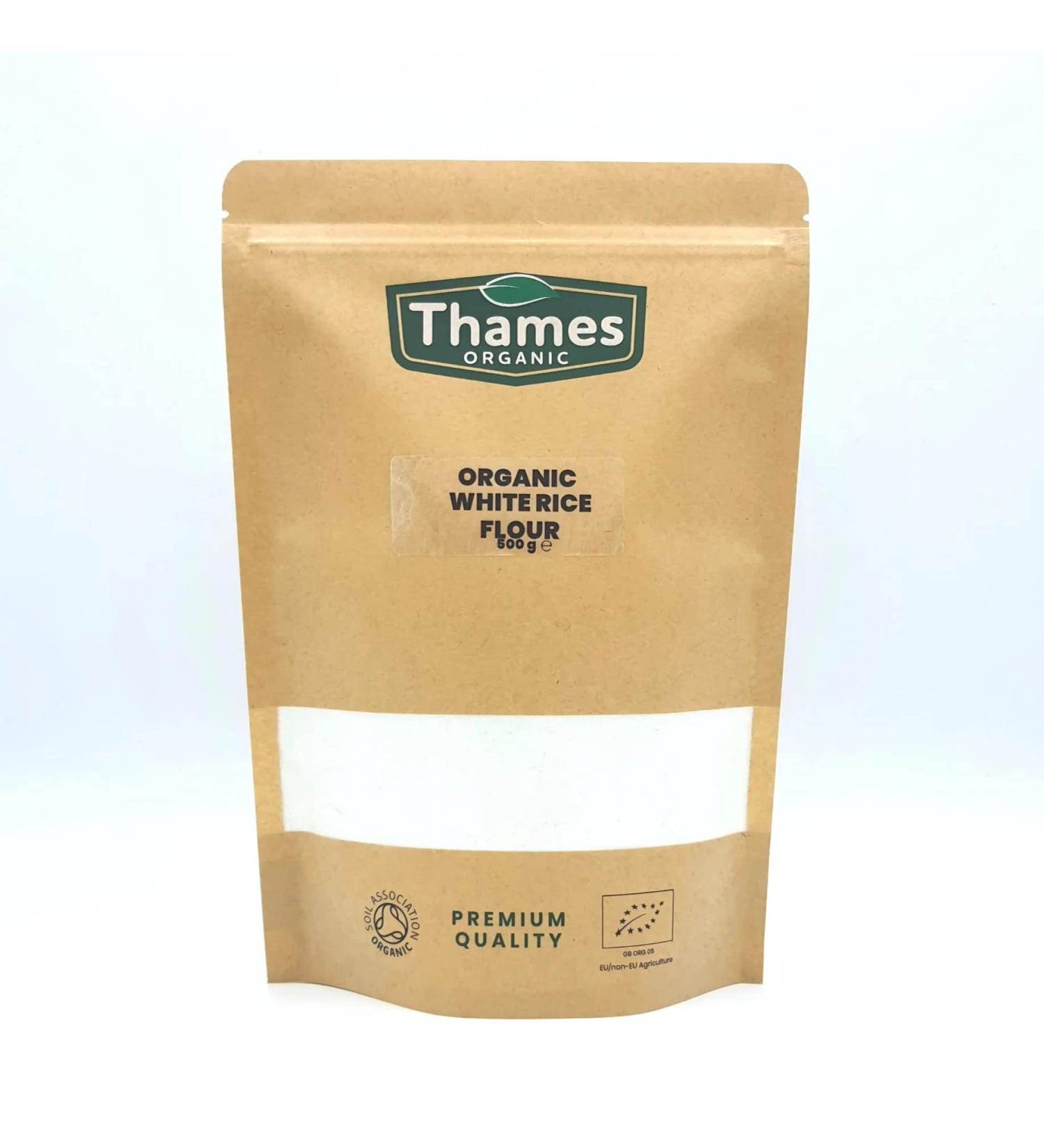 Thames Organic White Rice Flour 500g - Certified Organic Non-GMO Vegan Resealable Bag - Buy Online on SooperMarket.com
