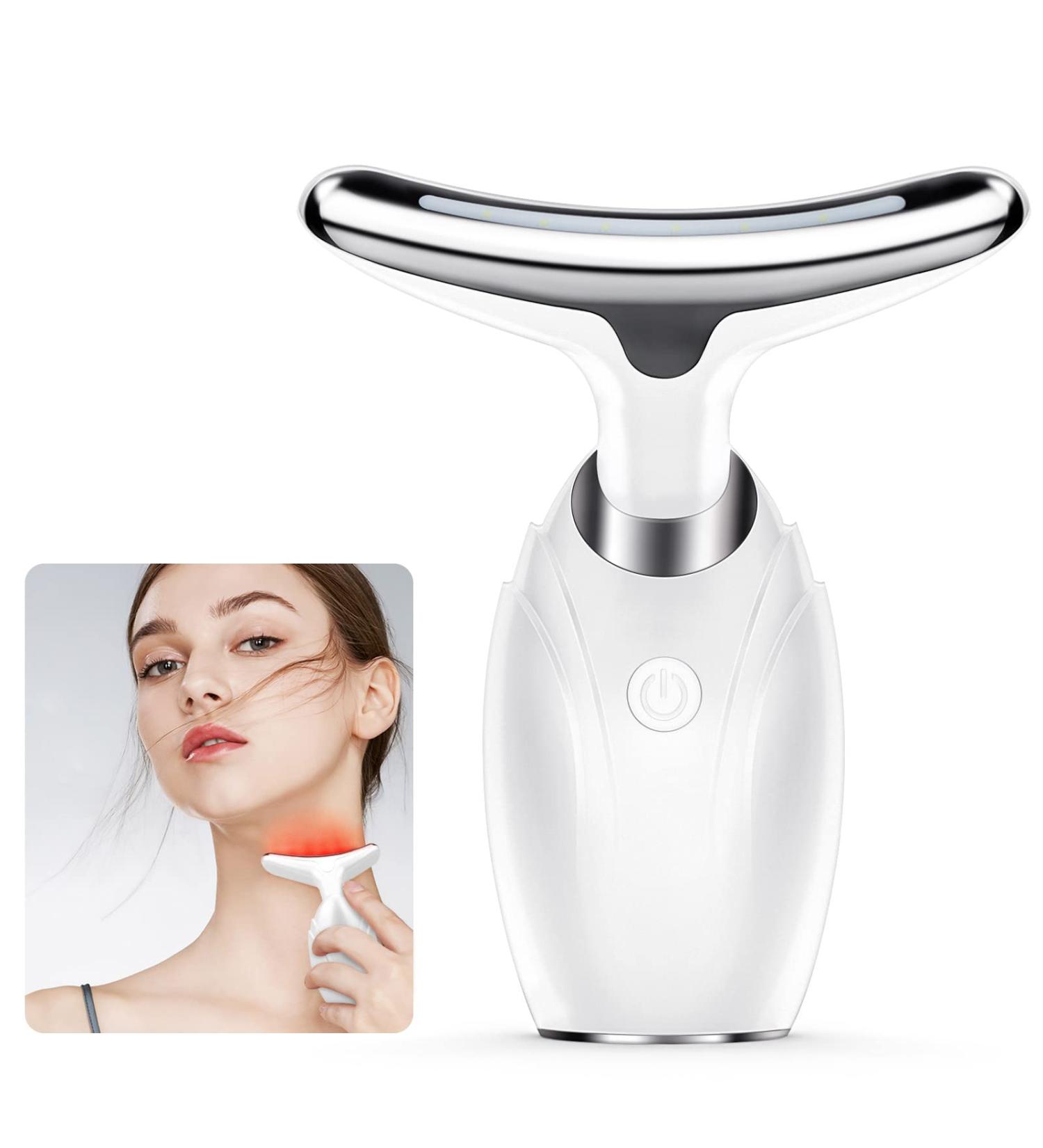 3-in-1 Electric Face & Neck Massager | 45 Heat & 3 Massage Modes | Skin Tightening & Firming Tool - Buy Online on SooperMarket.com