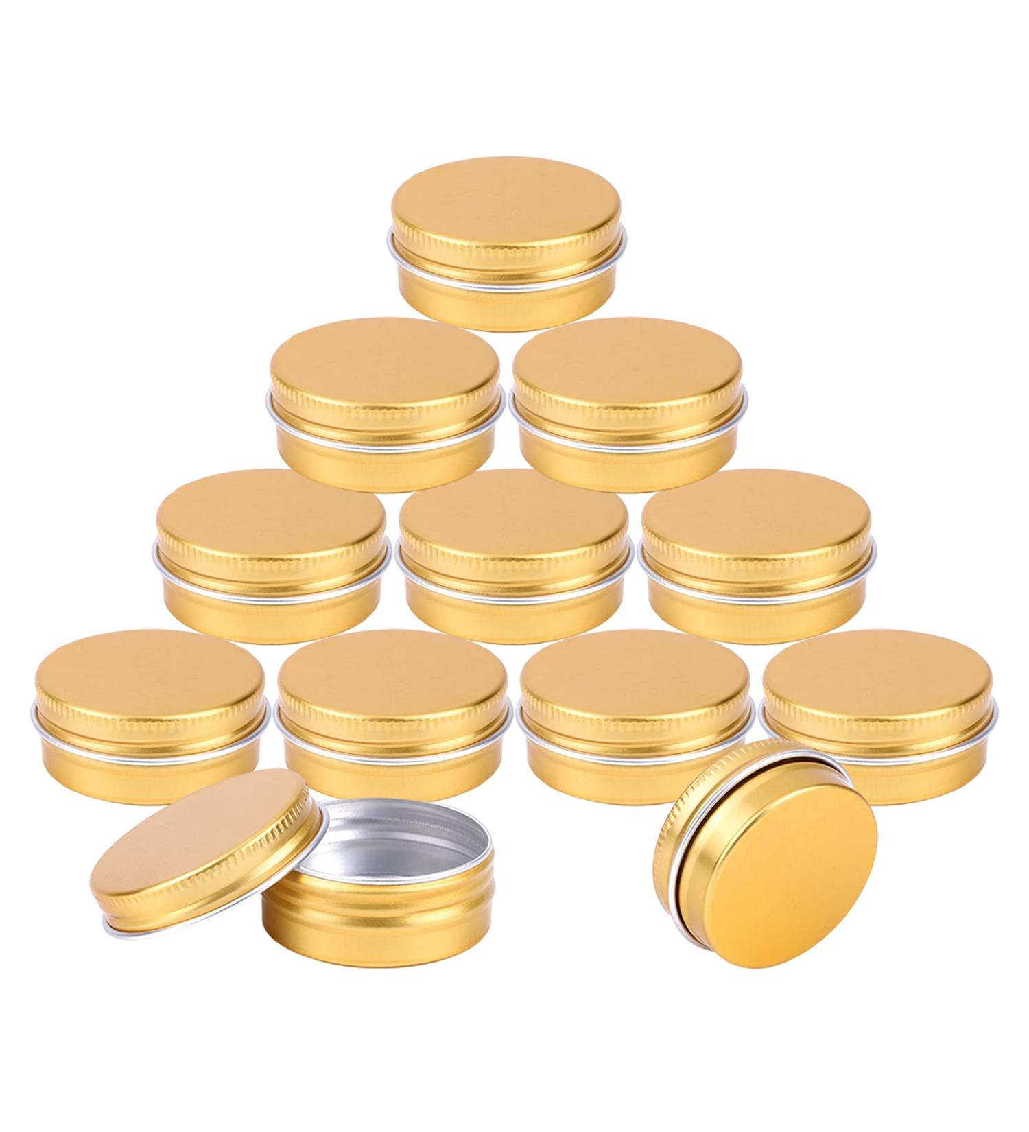 Buy 50 Pcs 15ml Gold Aluminum Jars with Screw Cap | Eco-Friendly Cosmetic Storage | International Shipping Available - Buy Online on SooperMarket.com