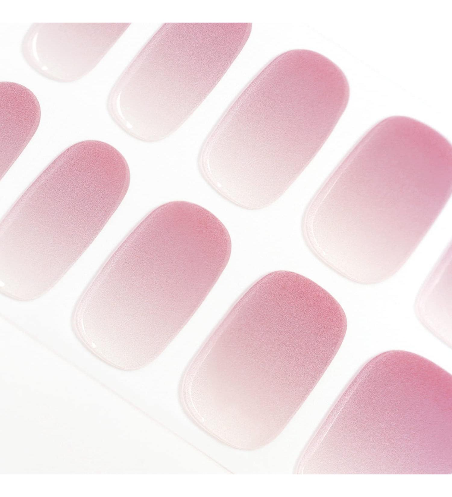 DANNI & TONI Semi Cured Nail Wraps - Aglaia Salon-Quality Gel Nail Stickers Set with Light Pink Tips - 28 Self-Adhesive Strips for Manicure - Buy Online on SooperMarket.com