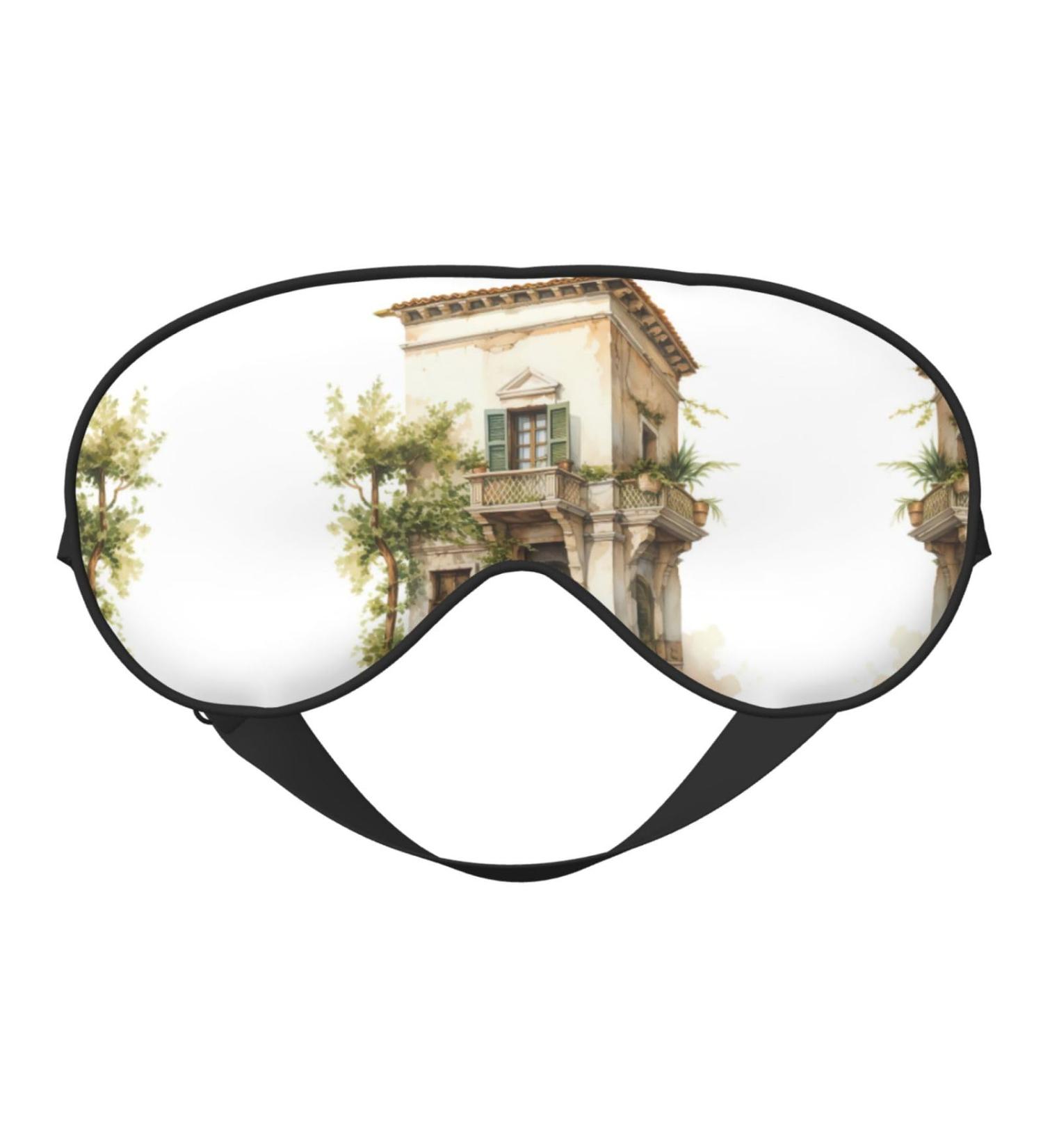 SSIMOO Antique Greek Soft Sleep Eye Mask with Roman Olive Branch - Breathable Travel Eye Patch for Women | Perfect Relaxation Gift - Buy Online on SooperMarket.com
