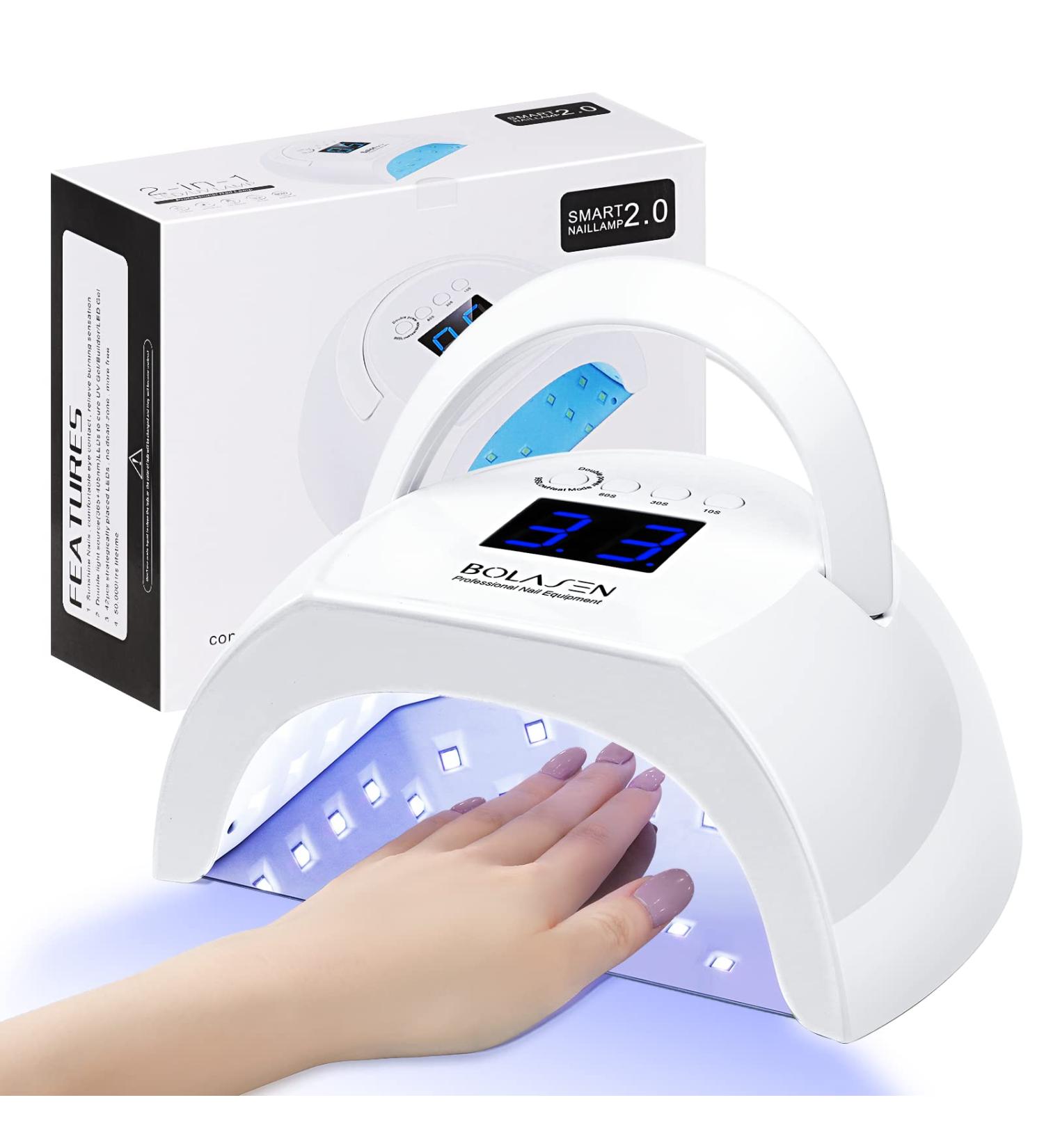 BOLASEN 80W UV Nail Lamp for Fast Gel Polish Curing | Salon Quality LED Nail Dryer with 42 Beads and 4 Timers | Auto Sensor | Gift for Women - Buy Online on SooperMarket.com