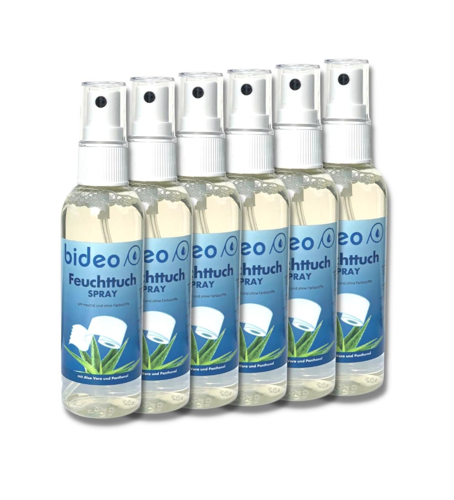 Bideo Wet Cloth Spray 50ml - Eco-Friendly Toilet Paper Cleaner | Hygienic & Refreshing 6-Pack Set - Buy Online on SooperMarket.com