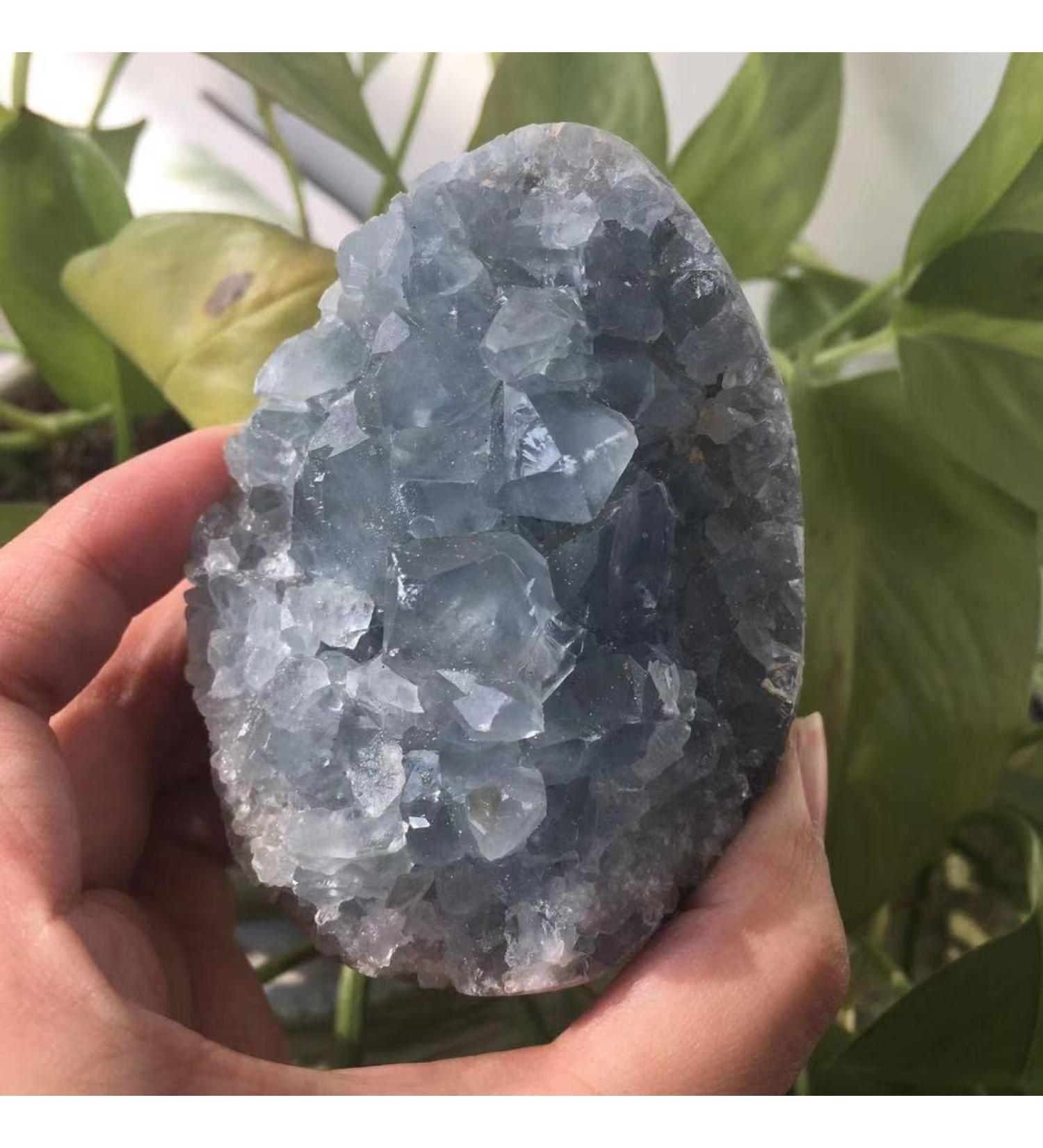Natural Celestite geode Quartz Cluster SpecimenCan be Used for (Color : 515g) HOMEZHOU (Color : 515g)