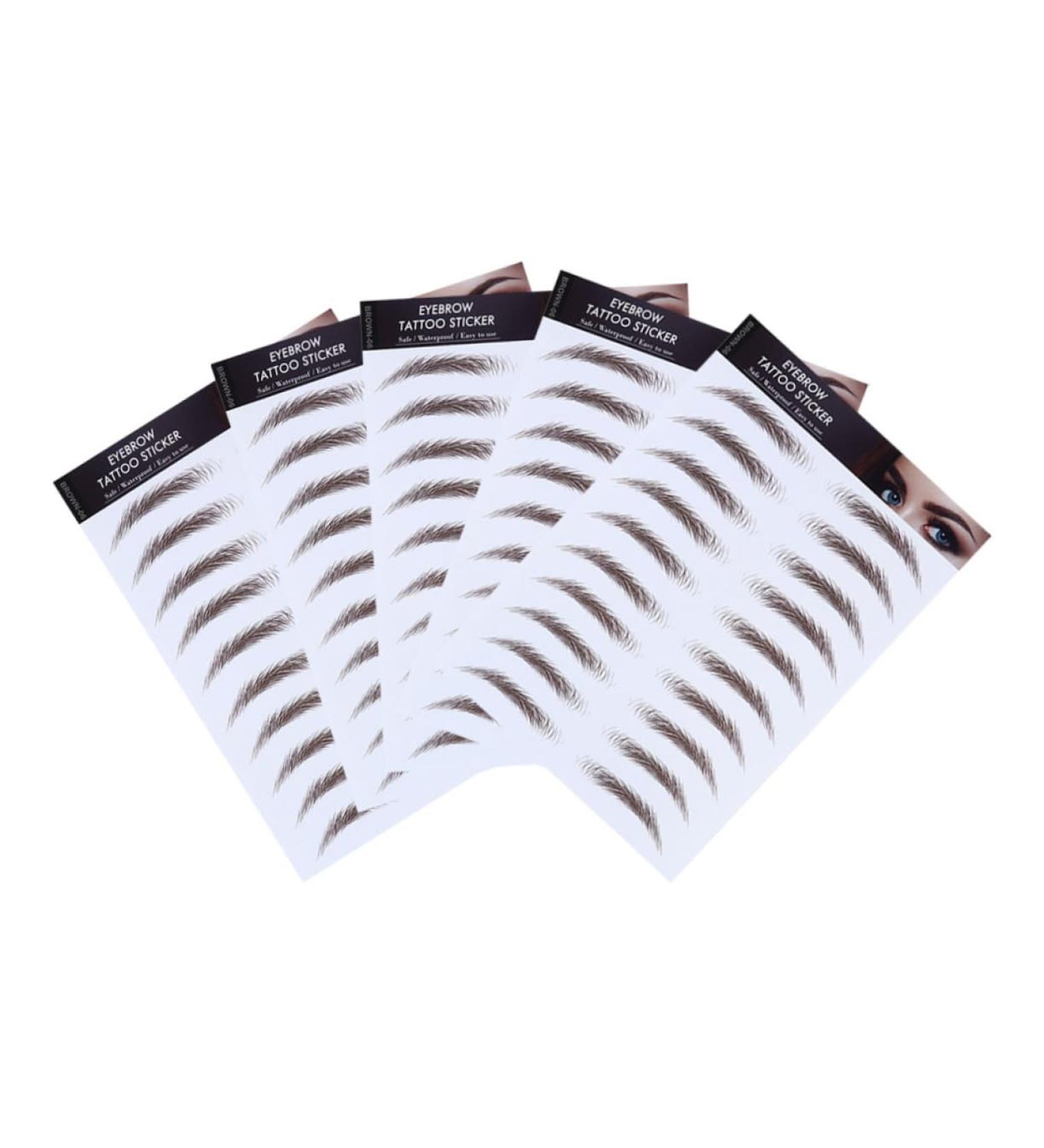 PLAFOPE 5pcs Eyebrow Stickers Brow Shaper Sticker Makeup Stickers Artificial Eyebrow 6d Cosmetic Make up 21x15cm Brown - Buy Online on SooperMarket.com
