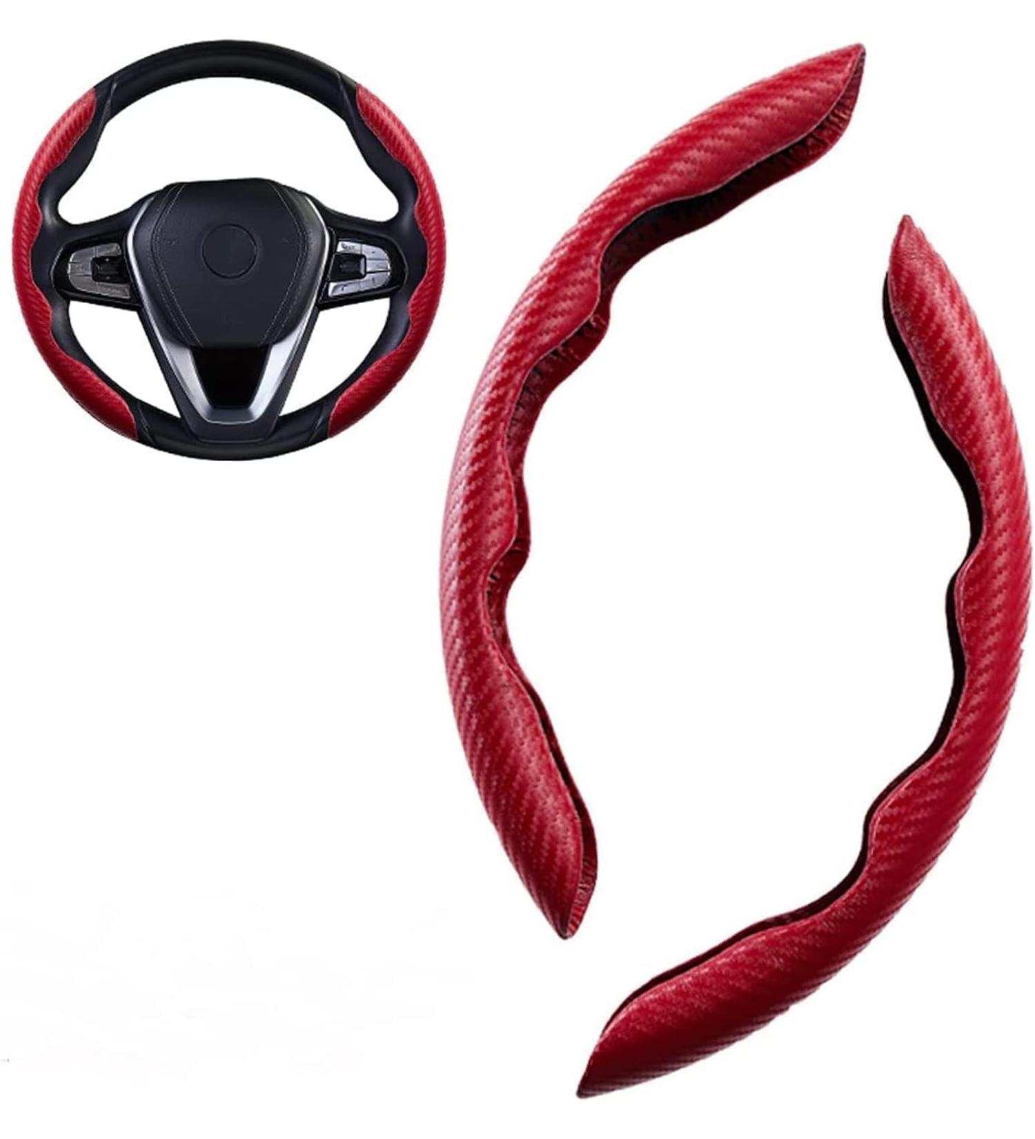 2Pcs Car Steering Wheel Cover for BMW M-Sport G30 G31 G32 G20 G21 G11 G12 G14 G15 G16 X4 G02 X5 G05 X7 G07 X3 G01 Carbon Fiber Segmented Steering Wheel Protector Anti-Slip Breathable Grip Cove normal Red - Buy Online on SooperMarket.com