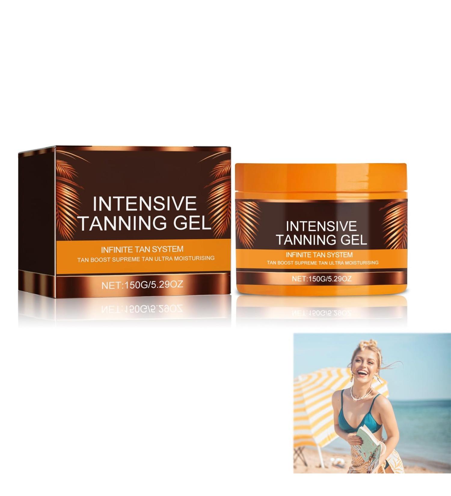 Tanning Accelerator Cream Sunbed Tanning Accelerator Intensive Tanning Gel Long-Lasting Rapid Tanning Cream Effective in Sun-Beds & Outdoor Sun Achieve a Natural Tan with Natural Ingredients (150g) - Buy Online on SooperMarket.com