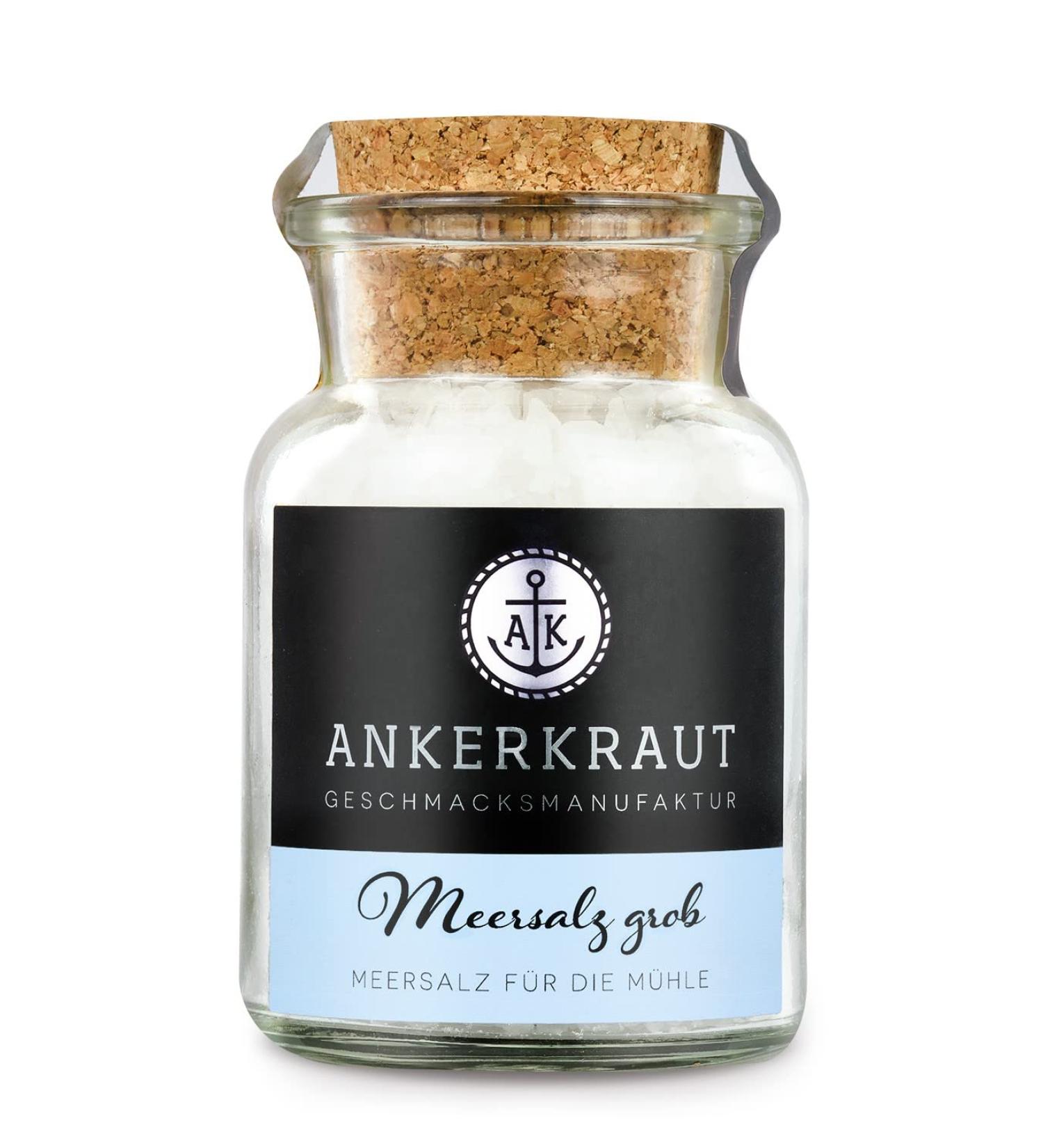 Buy Ankerkraut Coarse Sea Salt 170g in Cork Glass | Premium Table Salt for Gourmet Cooking | International Shipping Available - Buy Online on SooperMarket.com