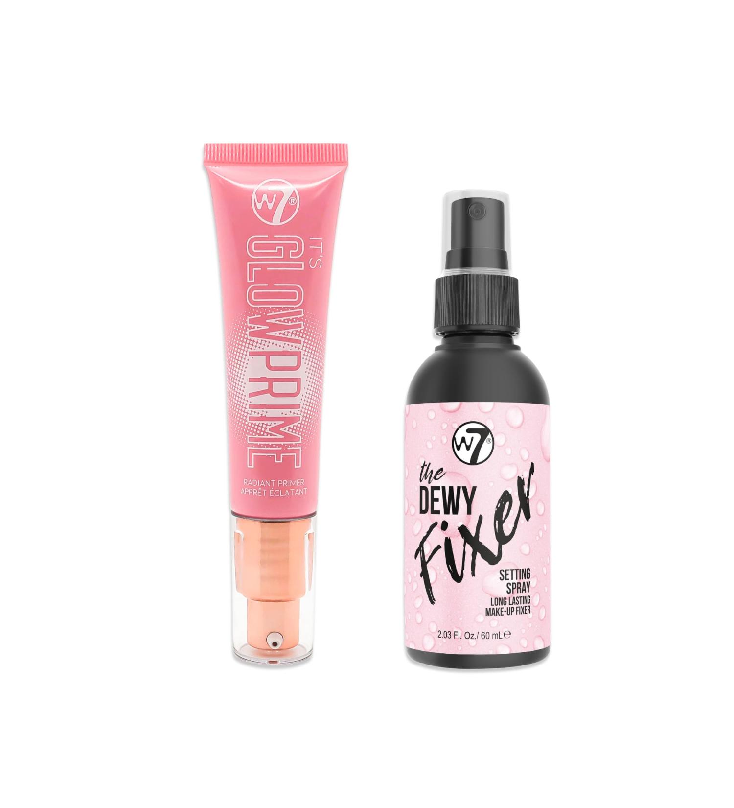 W7 The Fixer Glow Set - Setting Spray & Primer Duo - Dewy & Glow Finish Bundle (Pack of 2) Dewy - Buy Online on SooperMarket.com