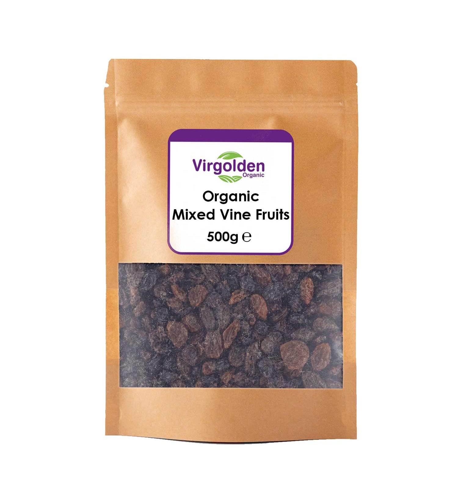Organic Mixed Vine Fruits 500g by Virgolden Organic - Buy Online on SooperMarket.com