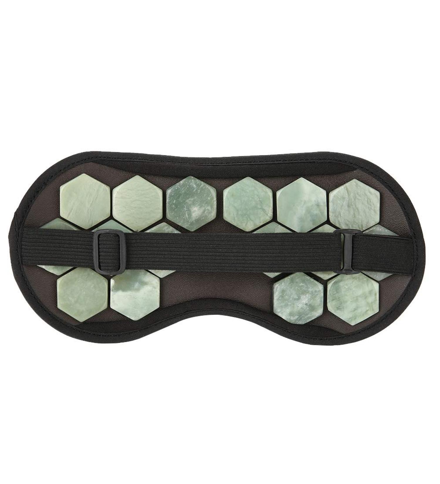 Adjustable Jade Stones Eye Mask - Magnet Therapy Sleeping Eye Cover for Travel & Naps | Green - Buy Online on SooperMarket.com