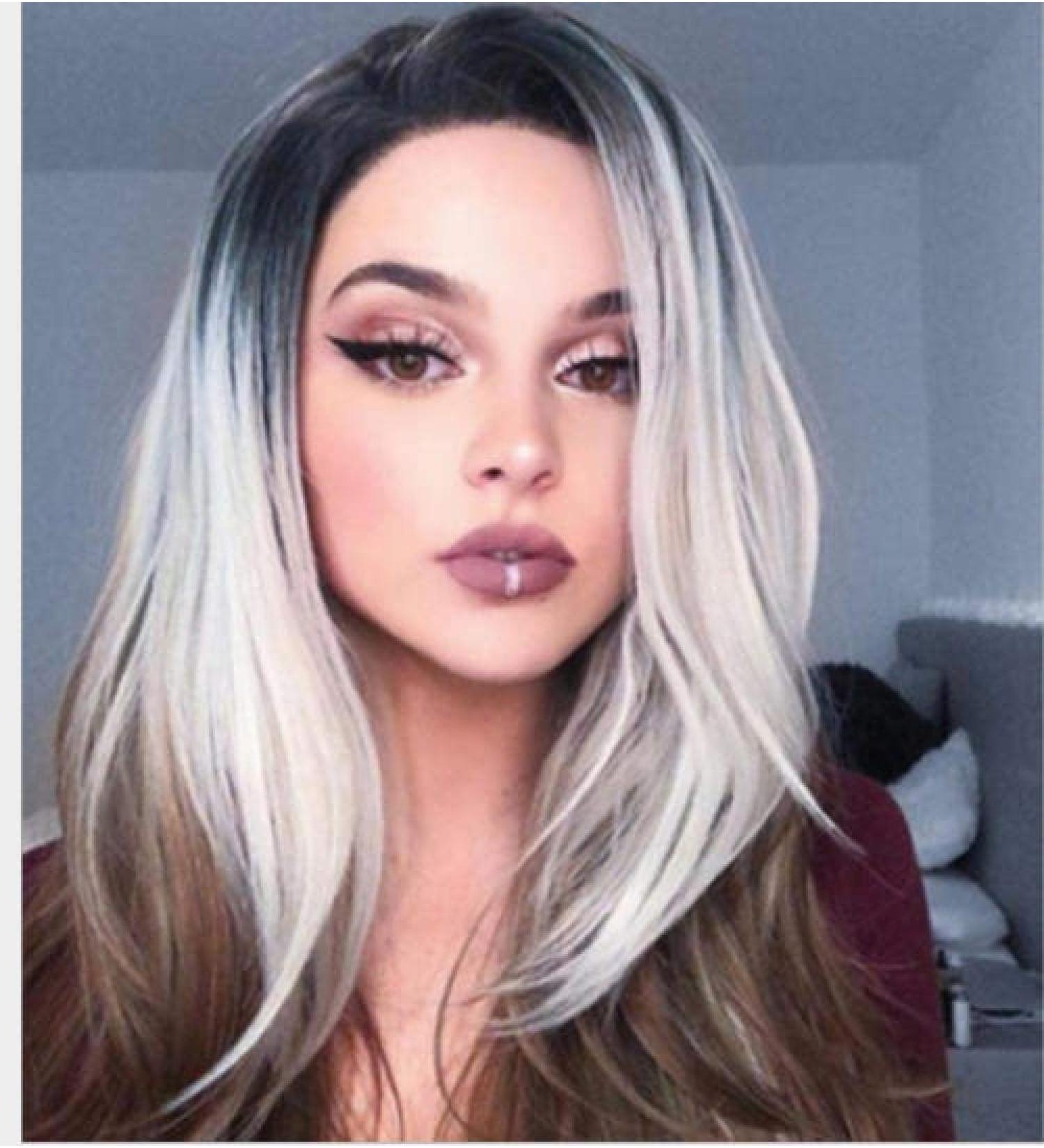 BGHJUE African Wig - White Gradient Short Lace Front Human Hair Wig for Black Women | Pre Plucked Hairline | Brazilian Remy Hair - Buy Online on SooperMarket.com
