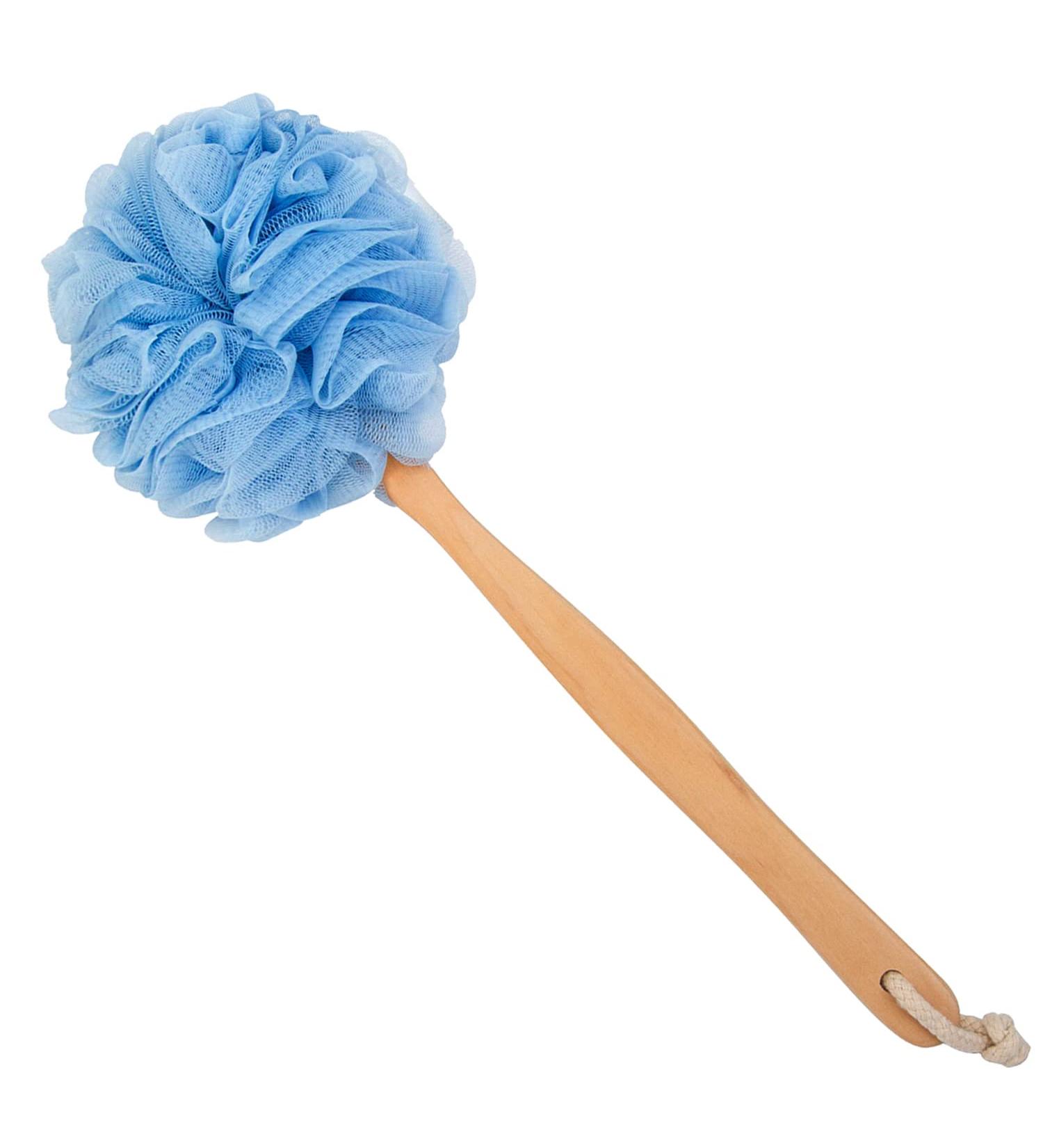 Arswin Loofah Back Scrubber for Shower | Long Handle Bath Sponge | Exfoliating Luffa Pouf on a Stick | Soft Nylon Mesh Cleaner | Women & Men | Blue - Buy Online on SooperMarket.com