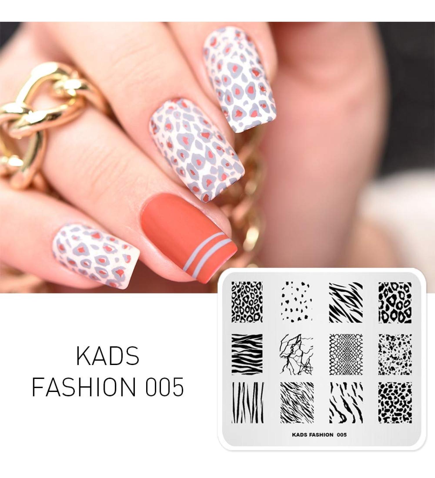 Fashion Nail Stamping Plate - KADS DIY Manicure Stencil Tool (FASHION 005) - Buy Online on SooperMarket.com