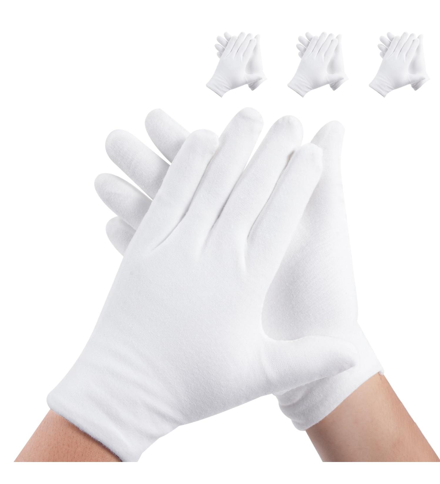3 Pairs White Cotton Gloves for Dry Hands - Premium Moisturizing Gloves for Eczema & Overnight Use | Unisex Hand Protection for Jewelry & Coin Handling - Buy Online on SooperMarket.com