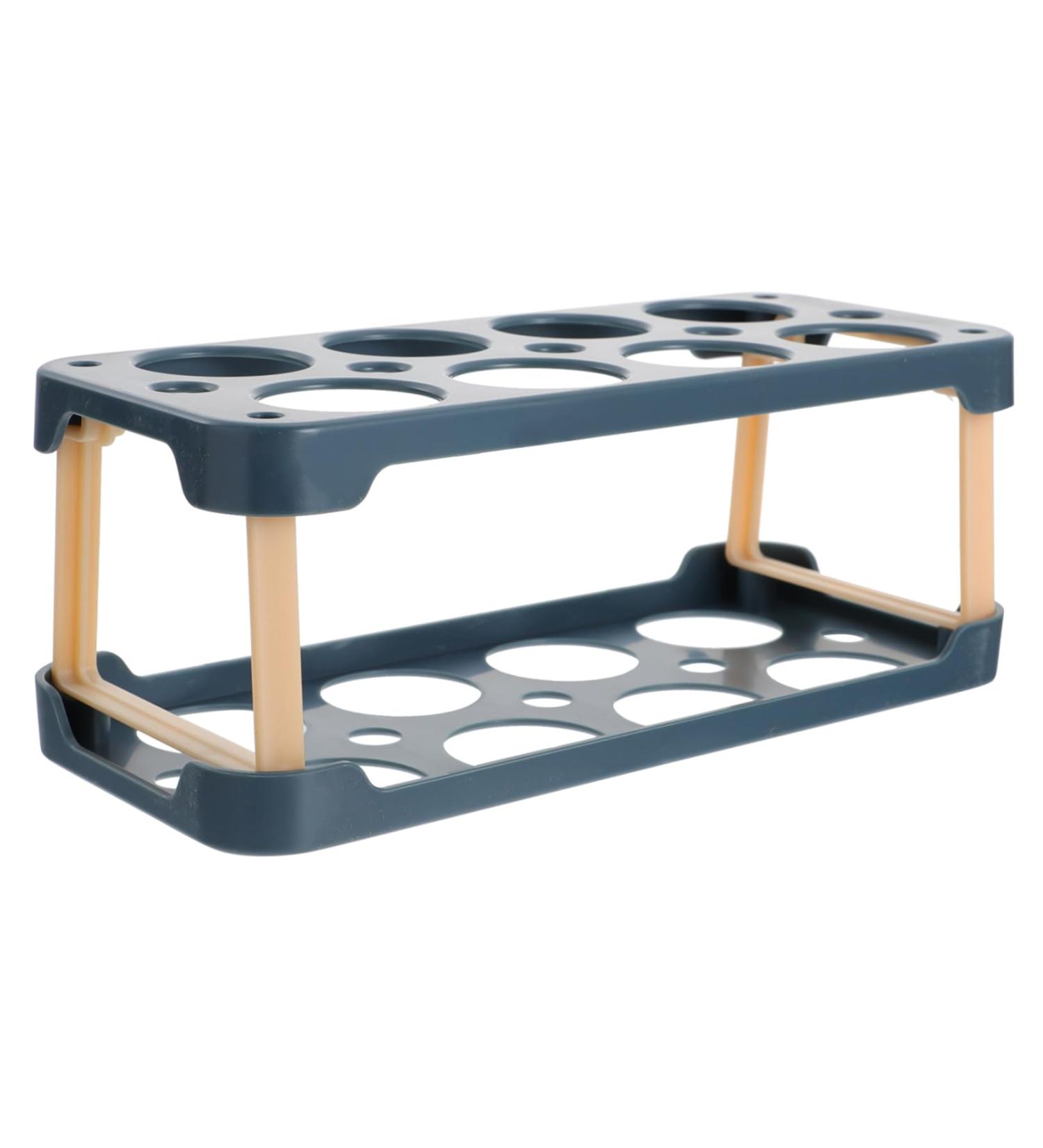 OSALADI Box Egg Carton Egg Holder Bandejas Para Comida Cutlery Tray Household Refrigerator Plastic re-usable Blue 22.3X10.1X8.9CM - Buy Online on SooperMarket.com
