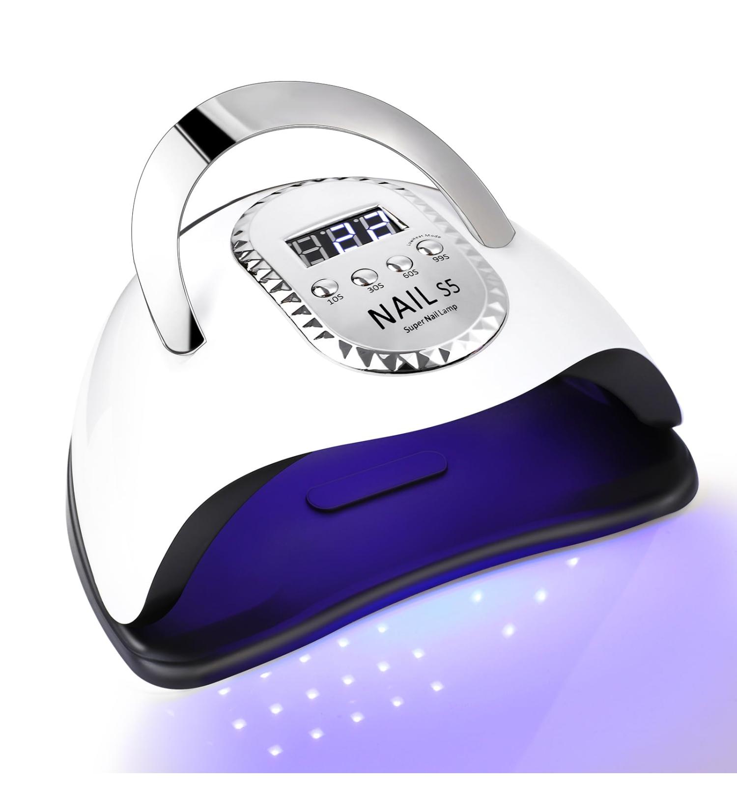280W UV LED Nail Lamp for Fast Gel Nail Curing | 4 Timers, 66 Beads | Home and Salon Nail Polish Dryer - Buy Online on SooperMarket.com
