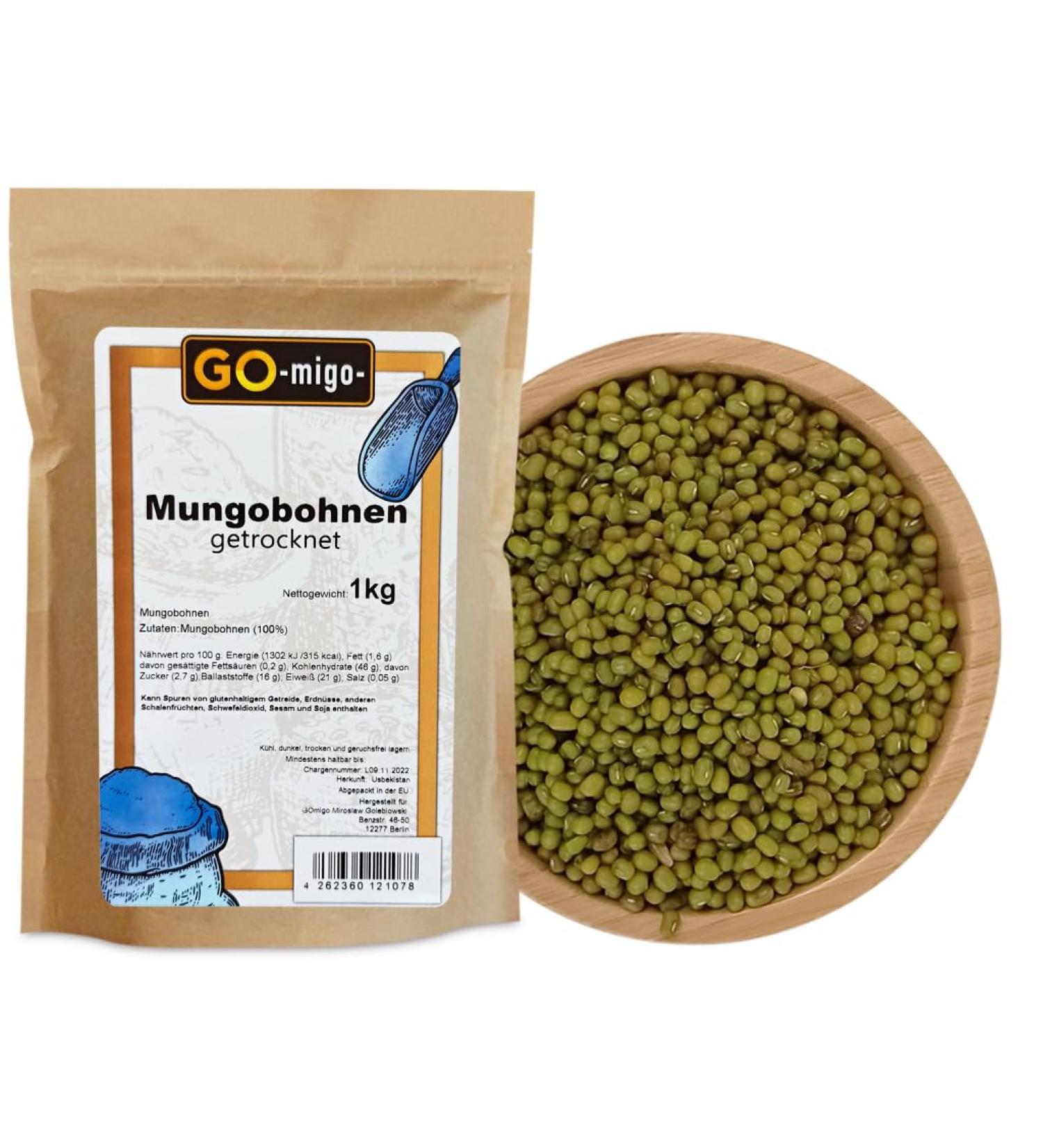 Buy Mung Beans 1kg - High Quality Organic Legumes by Gomigo | International Shipping Available - Buy Online on SooperMarket.com