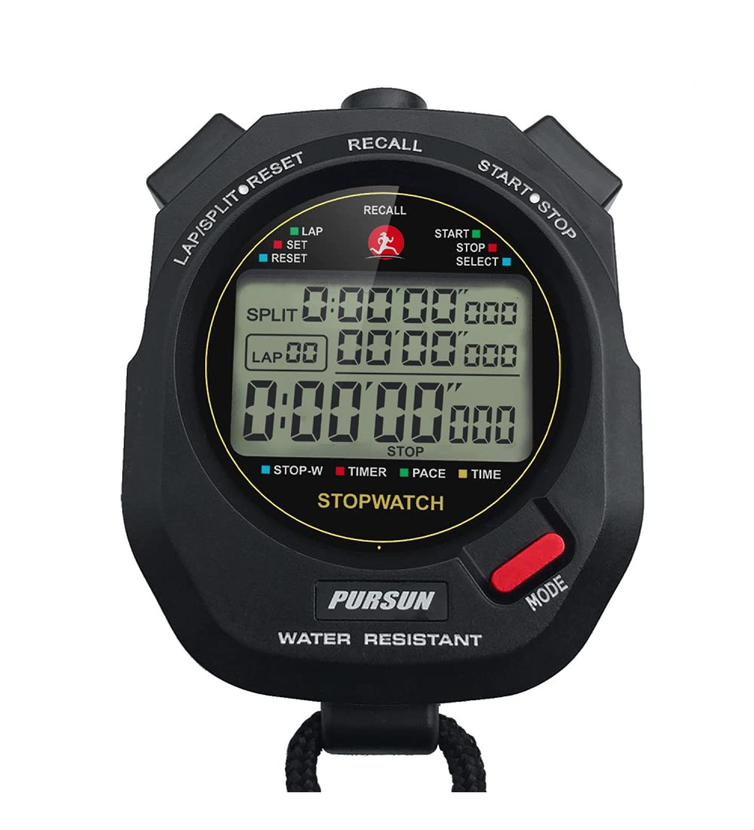JUNSD Professional Stopwatch Timer for Sports 100 Lap Stopwatch Digital Sports Stopwatch with Countdown Timer 100 Lap Memory 0.001 Second Timing Water Resistant  Black - Buy Online on SooperMarket.com