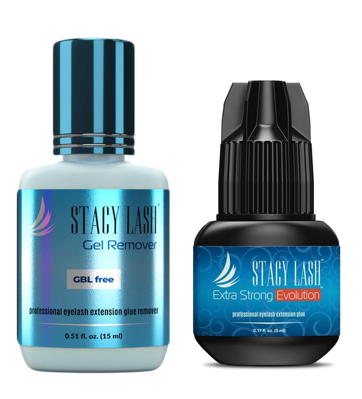 Stacy Lash Extra Strong Evolution Eyelash Extension Glue + Gel Remover - 1-2 sec Drying Time - 8 Weeks Retention - Professional Use Only - 15ml - Buy Online on SooperMarket.com