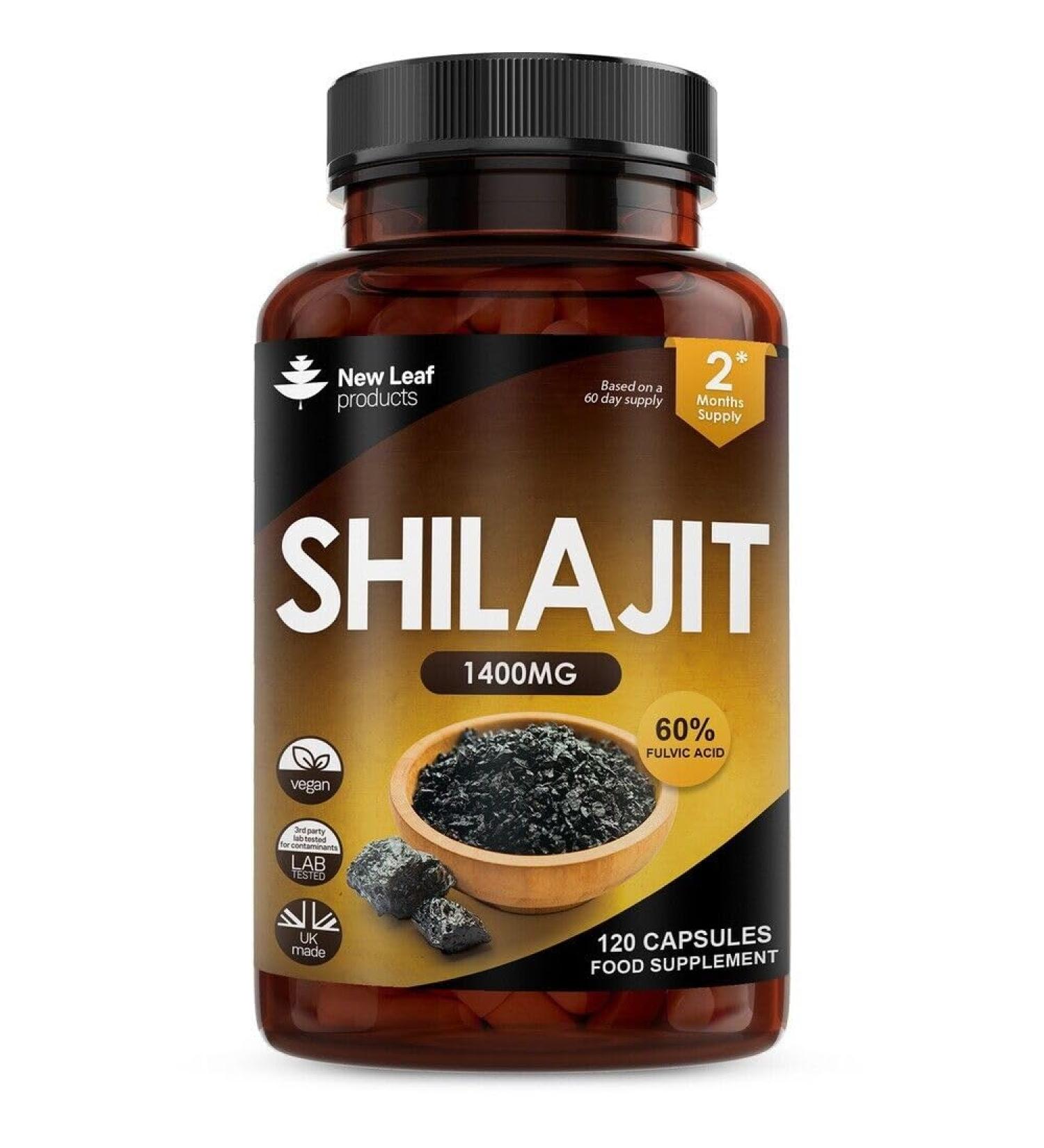 Shilajit 1400mg Supplement Pure Himilayan Shilajit 60% Fulvic Acid High Strength No Binders or Fillers - Pure Shilajit (120 Capsules) - Buy Online on SooperMarket.com