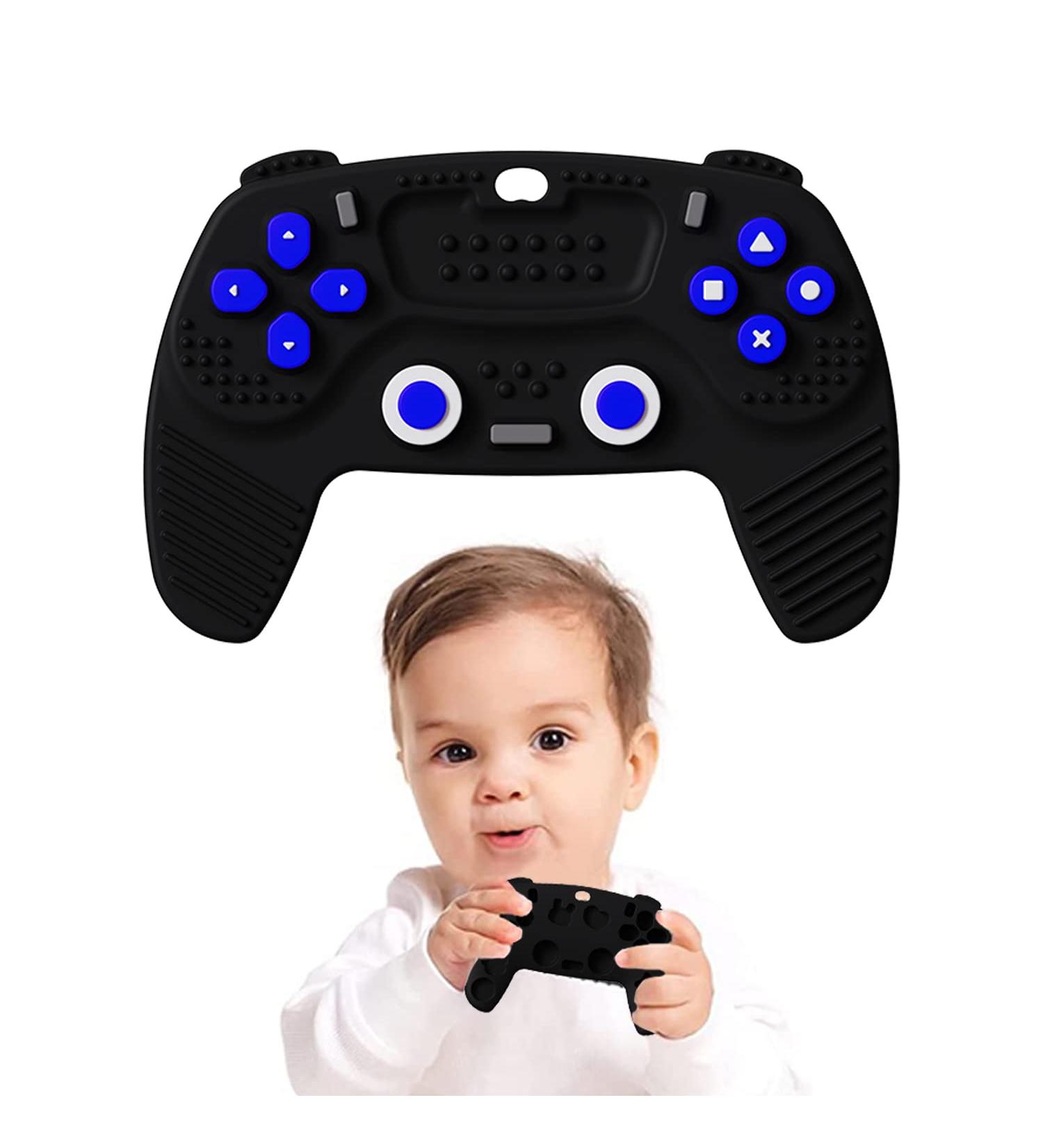 Silicone Teether Game Controller for Babies 3-12 Months | BPA-Free | Freezer Safe | Baby Boy Girl Gifts - Black - Buy Online on SooperMarket.com