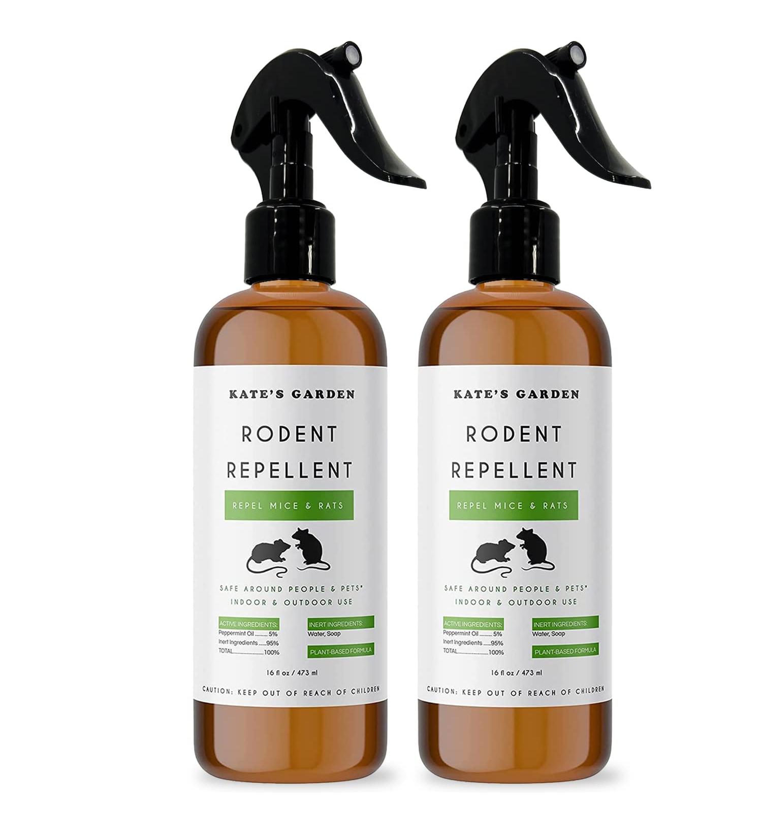 Kate's Garden Rodent Repellent Spray with Peppermint Oil - 16oz (2-Pack) | Non-Toxic Mice & Rat Repellent | Indoor & Outdoor Use | Made in USA - Buy Online on SooperMarket.com