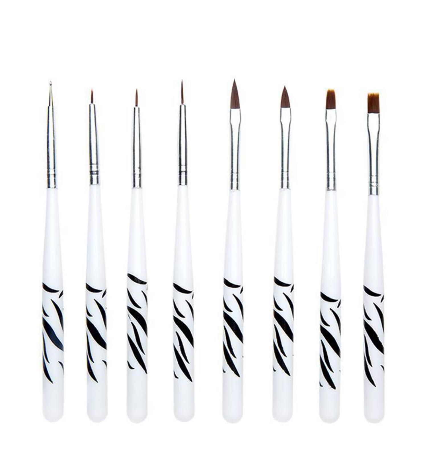 8 Pieces Gel Nail Brush Set - Acrylic & UV Gel Nail Art Brushes for Painting & Manicure - Professional Nail Design Accessories - Buy Online on SooperMarket.com