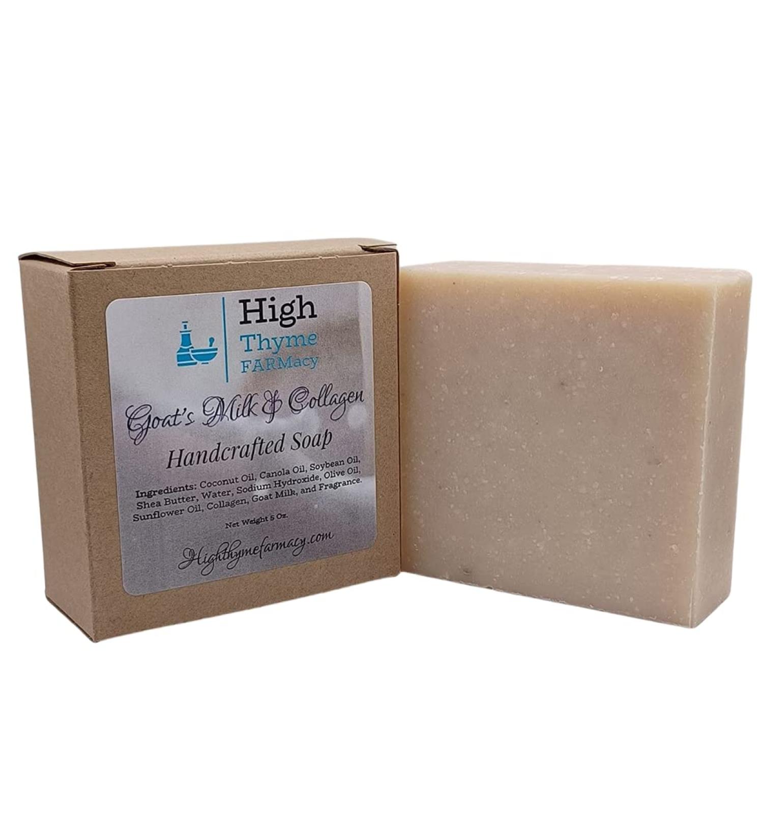 Goat's Milk & Collagen Soap - Handcrafted 5 oz Bar | Gentle Lightly Scented Body Soap for Healthy Skin - Buy Online on SooperMarket.com