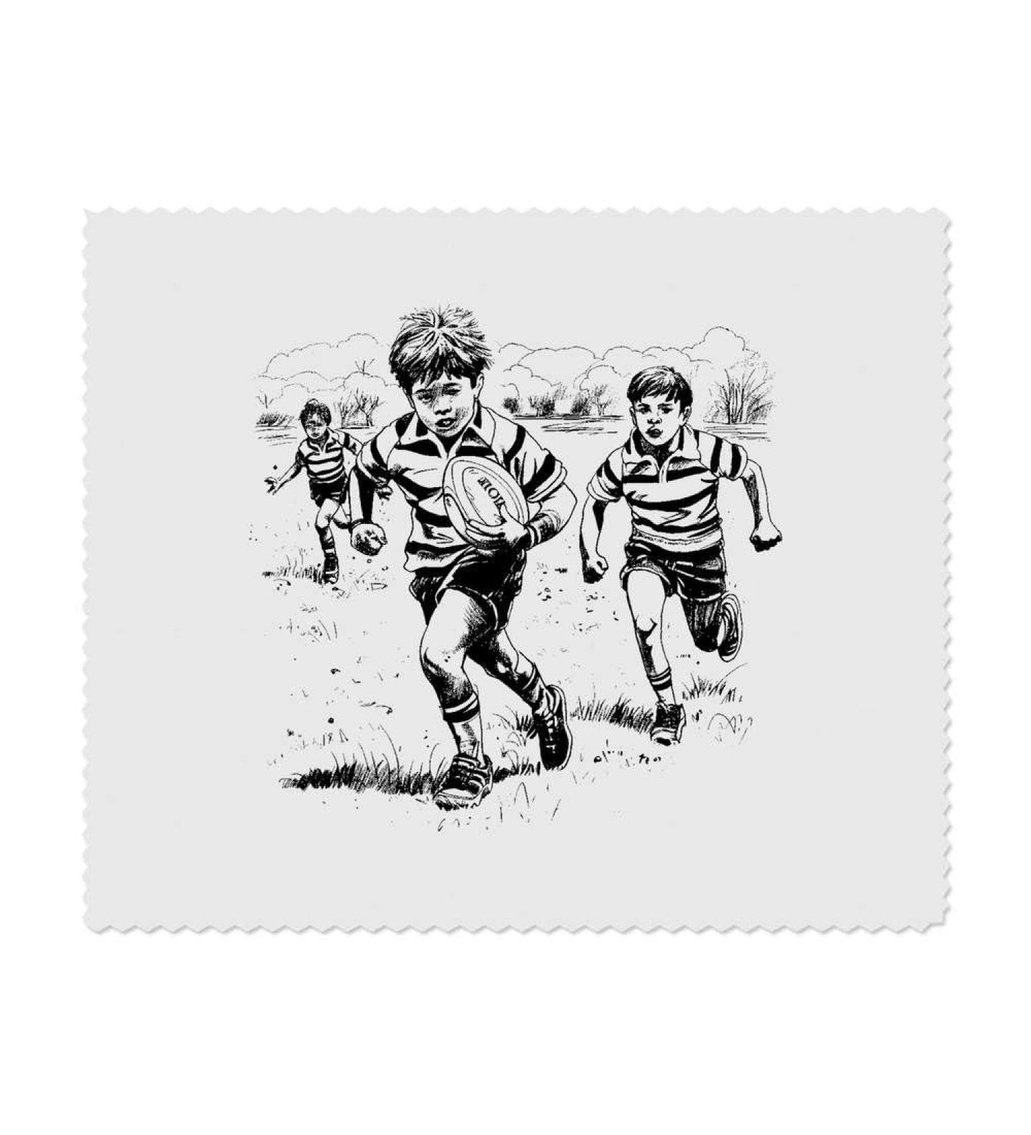 Kids Playing Rugby Microfiber Cleaning Cloths for Glasses - International Shipping Available - Buy Online on SooperMarket.com