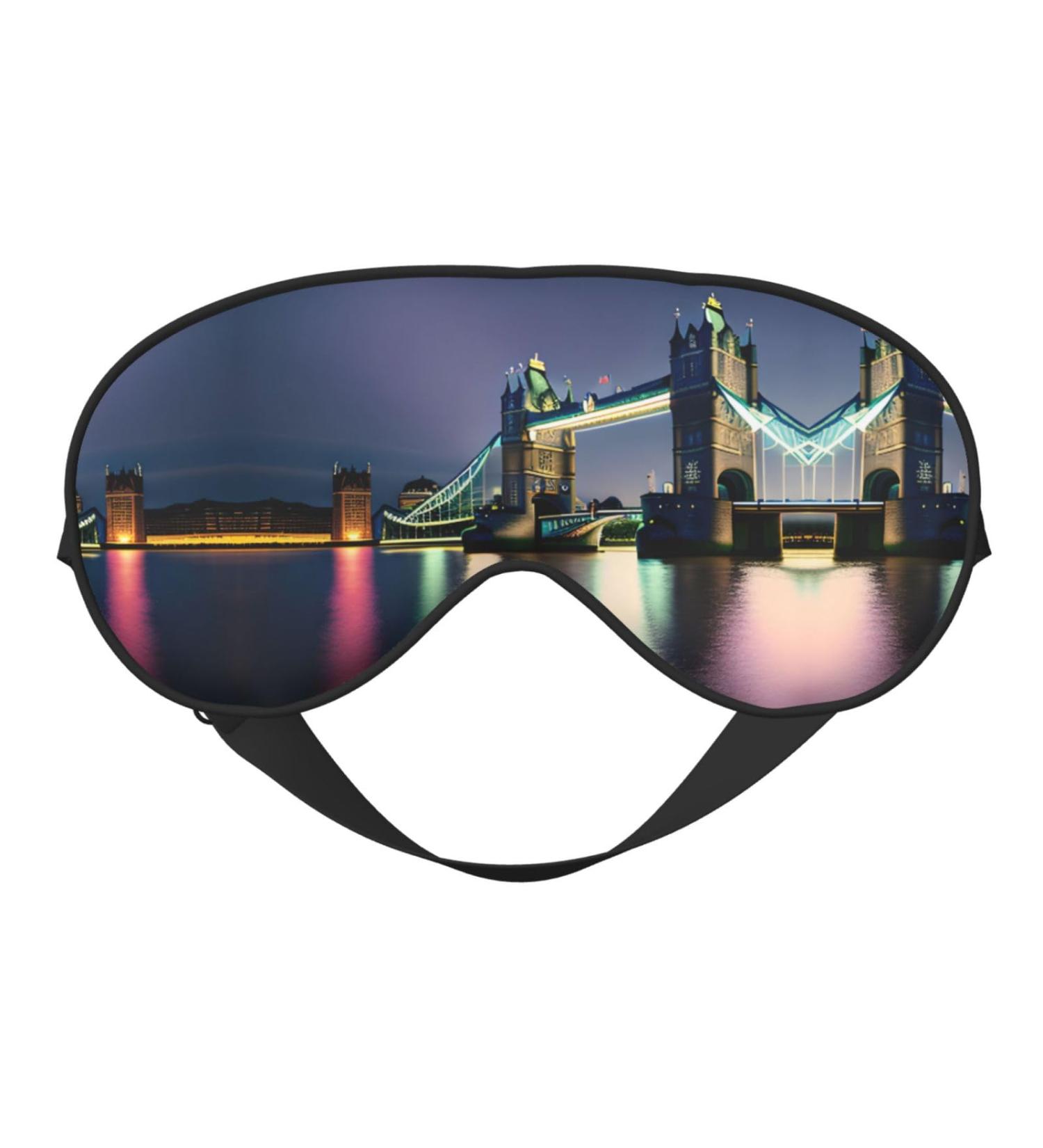 Night London Tower Bridge Soft Sleep Eye Mask Female Breathable Eye Patch Perfect for Travel and Relaxation - Buy Online on SooperMarket.com