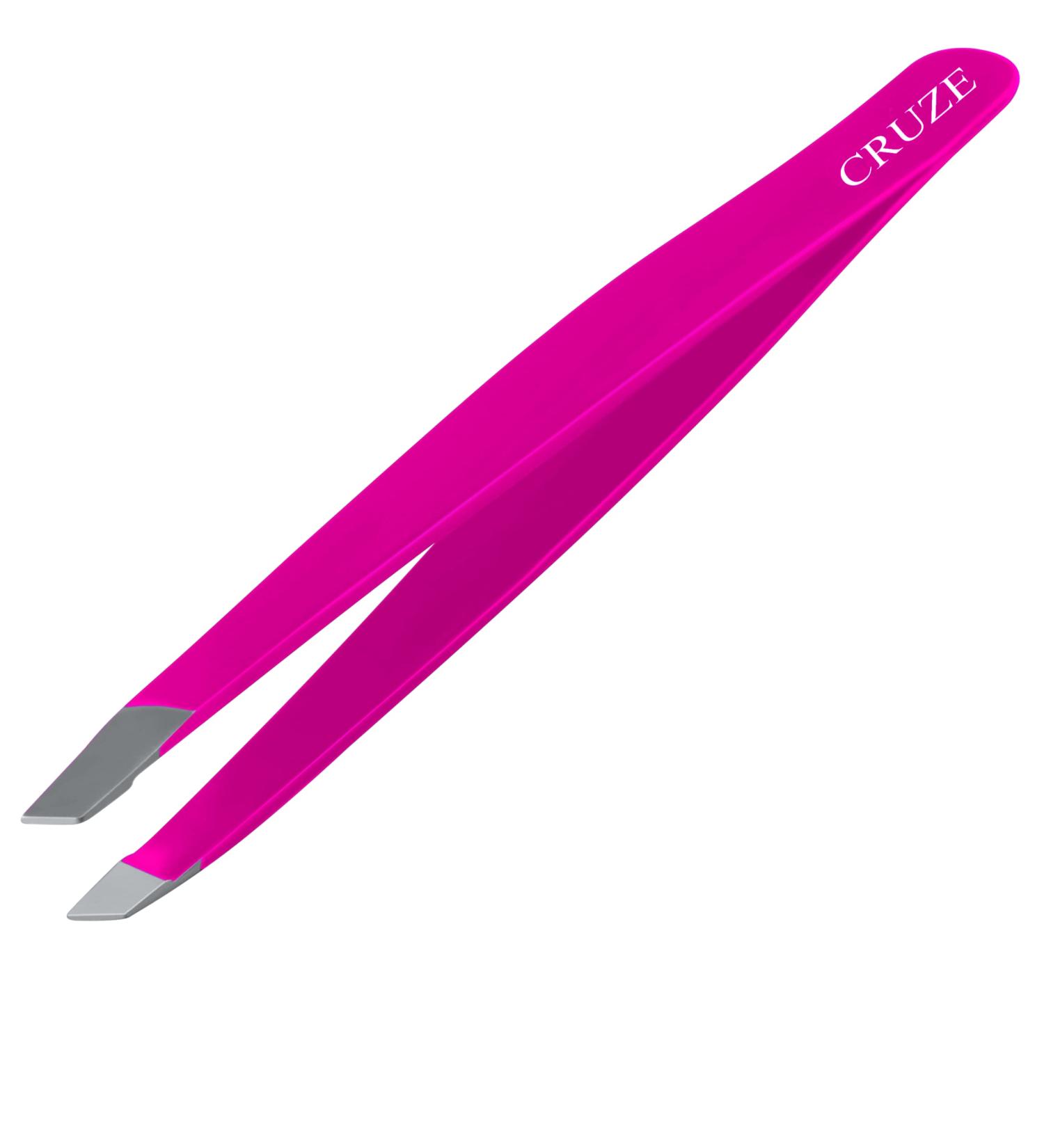Cruze Stainless Steel Slant Tip Tweezers - Precision Hair Removal Tool for Eyebrows, Ingrown Hairs, and Facial Hair - Cruelty Free - Buy Online on SooperMarket.com