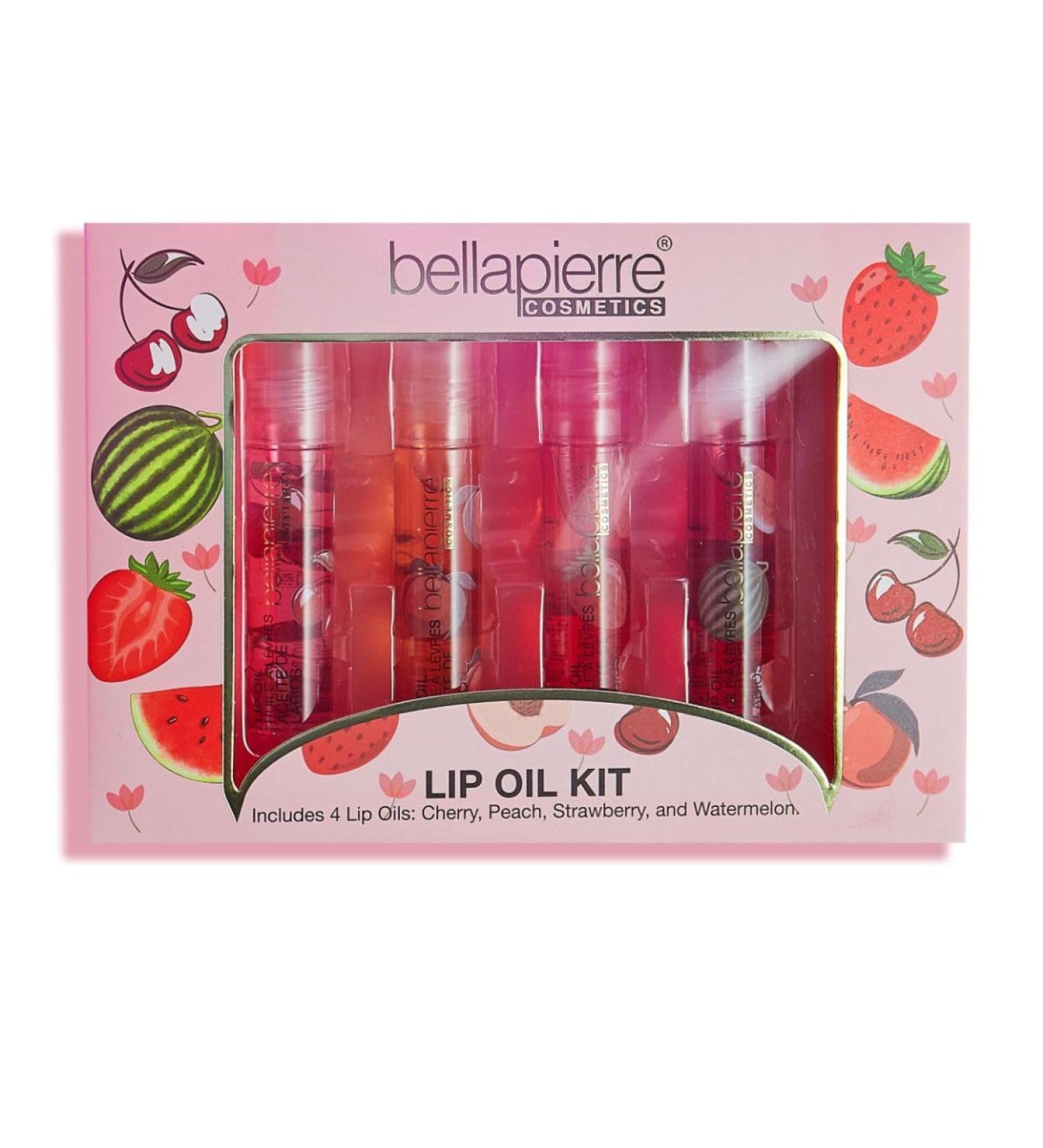 Bellapierre Cosmetics 4-Piece Natural Lip Oil Kit | Moisturizing Fruit-Flavored Lip Gloss Set with Rollerball Applicator | Shop Internationally - Buy Online on SooperMarket.com