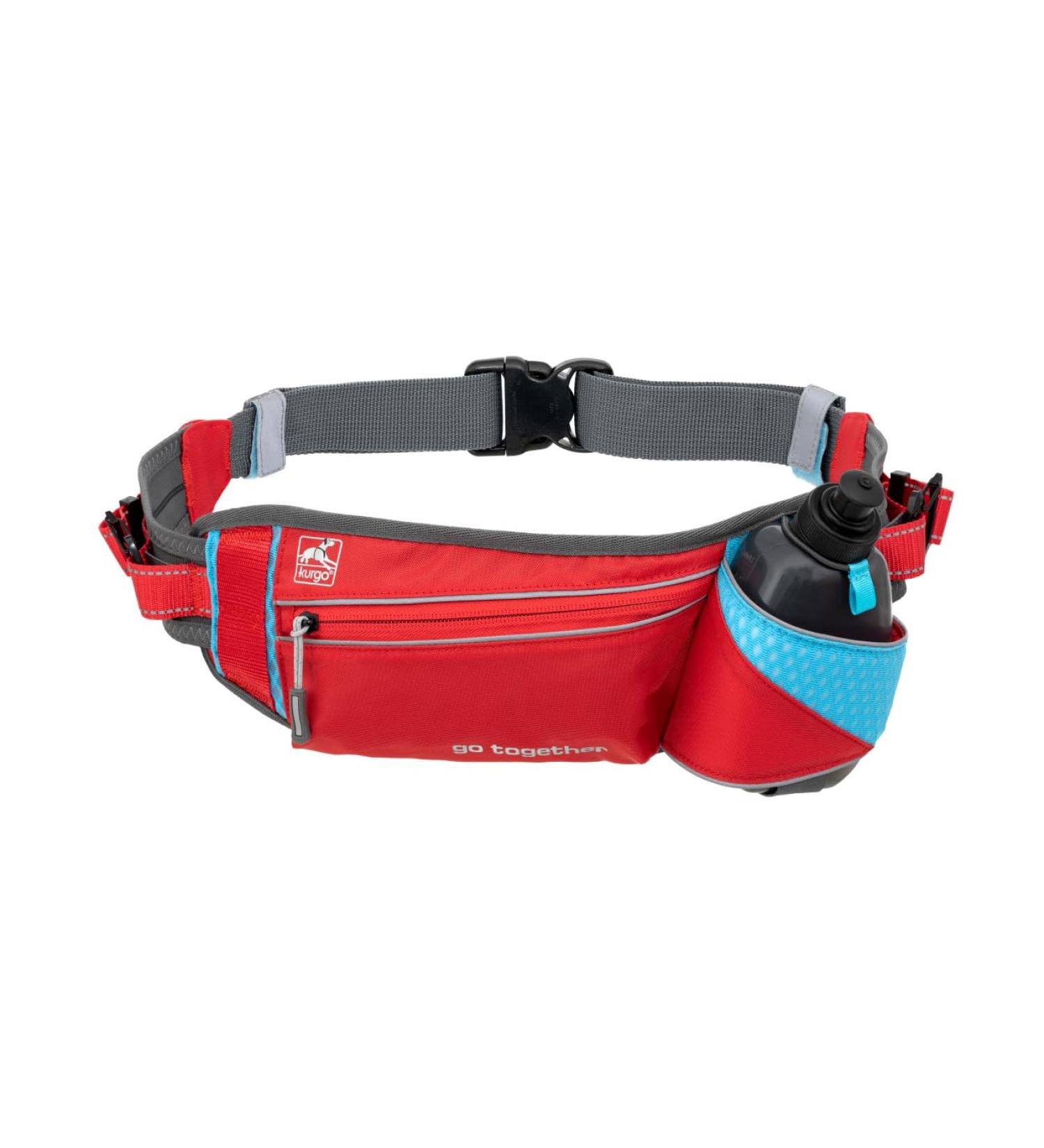 Kurgo Trail Running Belt - Hands-Free Dog Running Belt for Jogging & Hiking | Adjustable Reflective & Includes 295ml Water Bottle - Buy Online on SooperMarket.com