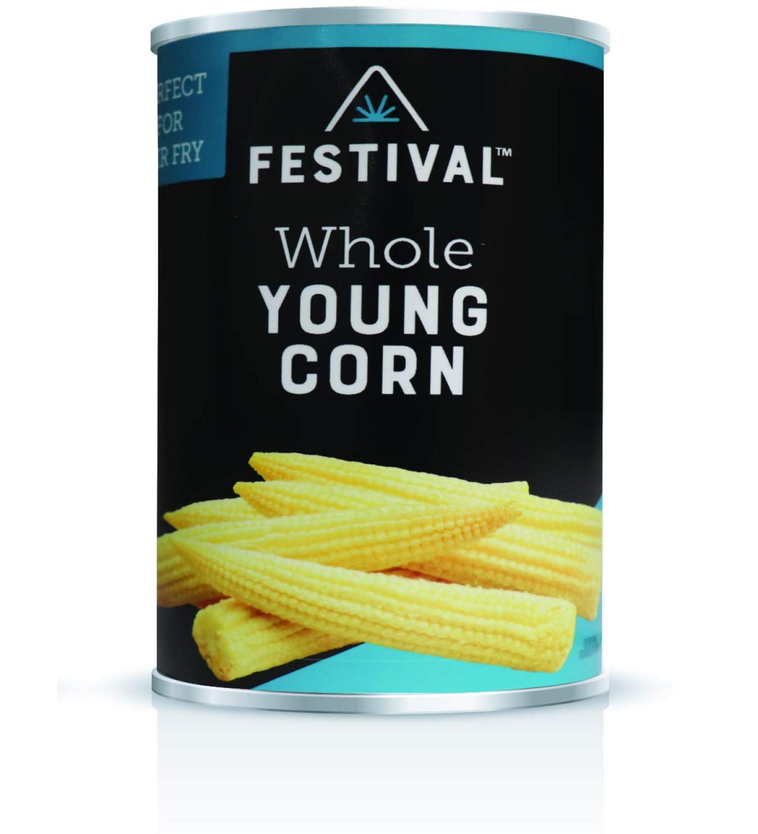 Festival Whole Baby Corn - Extra Fancy 15oz (Pack of 12) | Premium Quality Ingredients for Recipes - Buy Online on SooperMarket.com