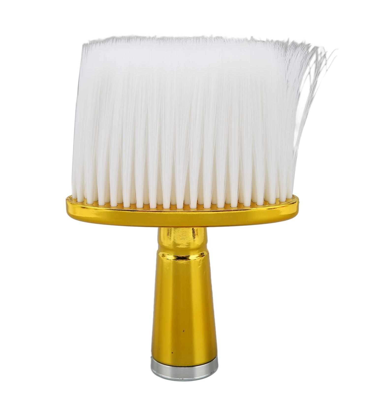Neck Face Duster Brush Yellow Neck Duster with Electroplated Handle for Hair Cutting Skin Friendly Soft Bristles Brush for Removing Loose Hair Barber Cleaning Brush for Salon Home - Buy Online on SooperMarket.com