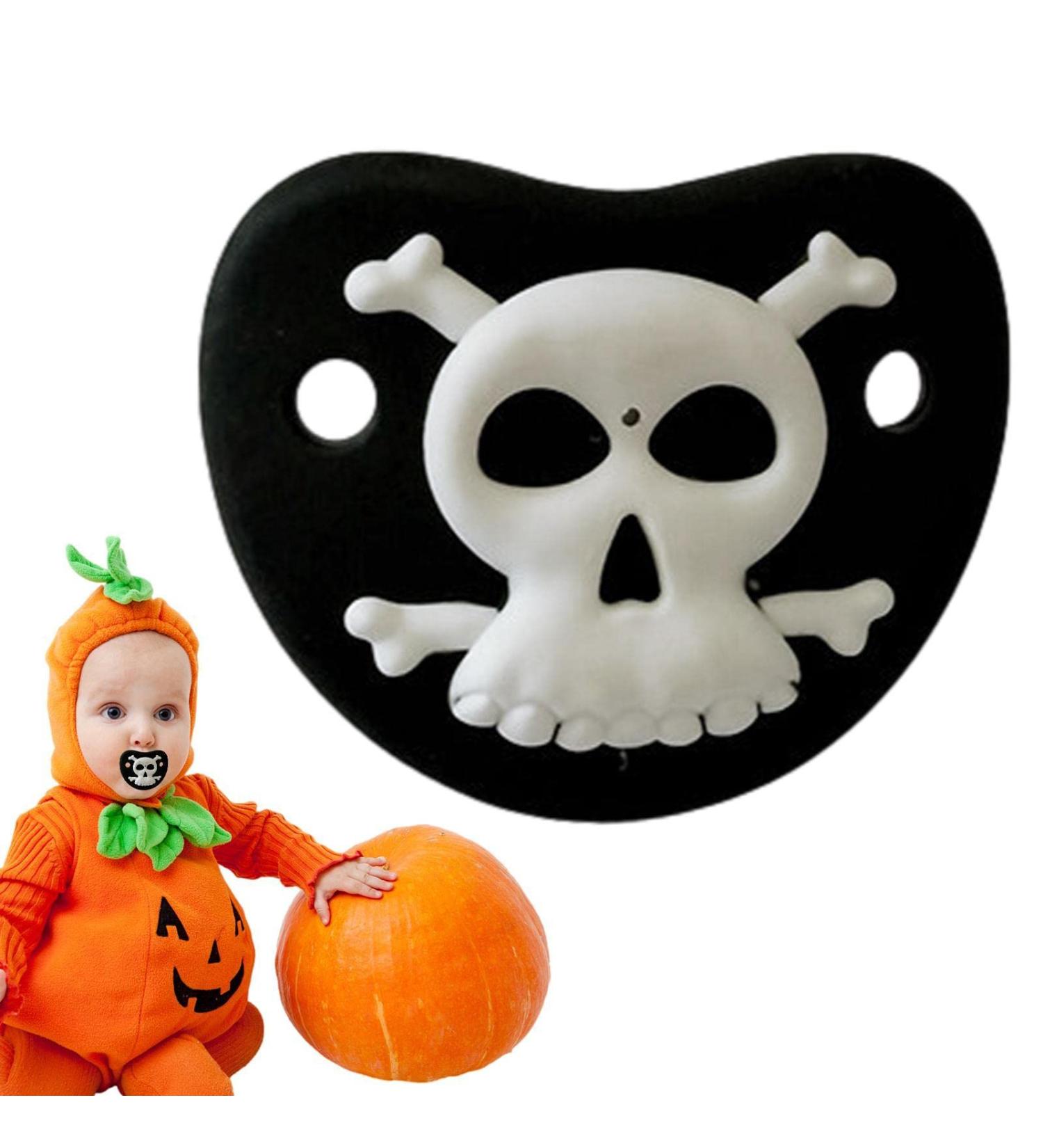 Bexdug Baby Pacifier - Funny Halloween Pumpkin Skull Vampire Teeth Soother for Babies | Perfect Halloween Decor - Buy Online on SooperMarket.com
