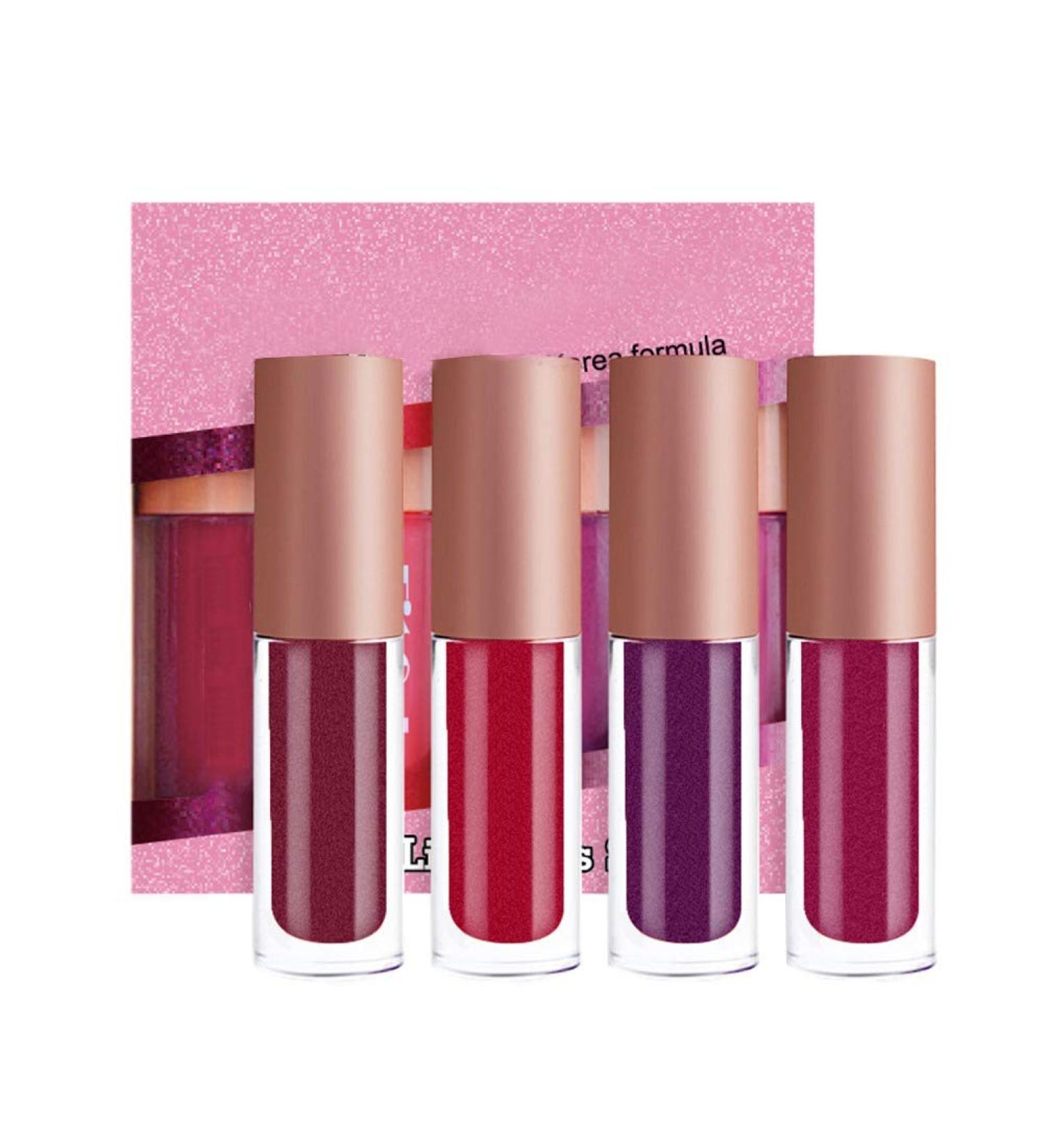 Buy WeixinBuy 4 Colors Matte Metallic Lip Gloss Set - Waterproof Glitter Shimmer Flip Lipsticks | Diamonds Pearl Liquid Lipstick Kit - International Shipping Available - Buy Online on SooperMarket.com