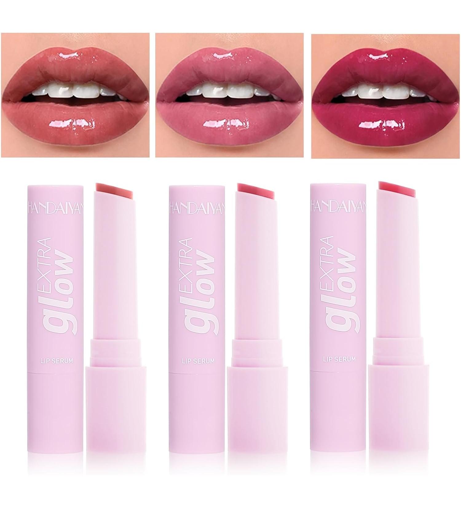 3 Pcs Plumping Lip Gloss Set - Glass Shine Moisturizing Lipstick Hydrating Tinted Balm for Non-Sticky High Shine Color (Colors 04 05 08 - Buy Online on SooperMarket.com