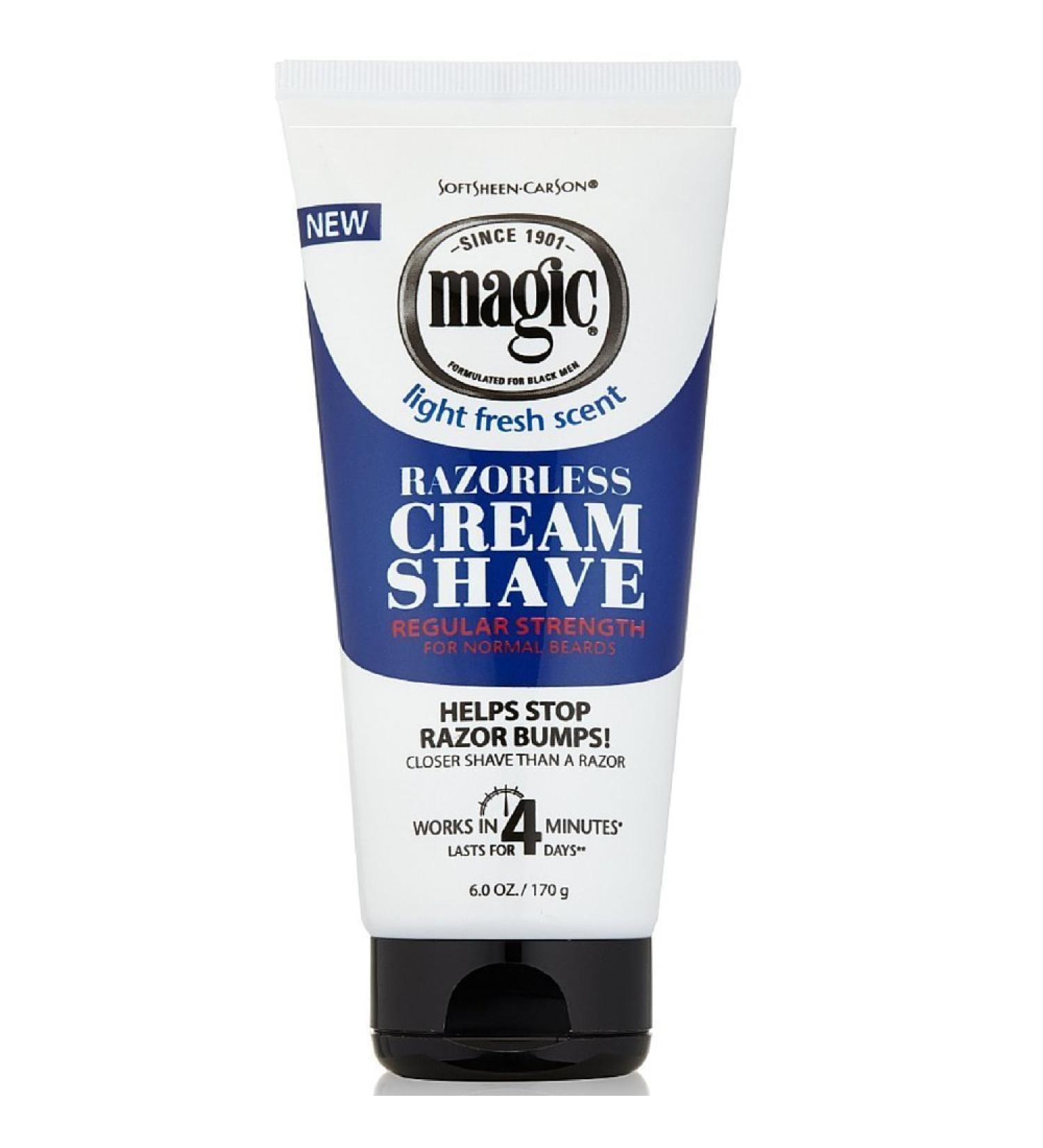Magic Razorless Cream Shave Regular Strength 6 Ounce (177ml) (6 Pack) 6 Ounce (Pack of 6)