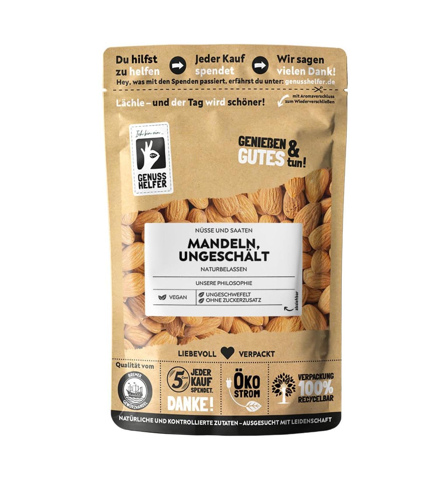 Buy Bremer Gew rzhandel Natural Almonds - Whole & Unpeeled Nuts 200g | Premium Quality & International Shipping - Buy Online on SooperMarket.com
